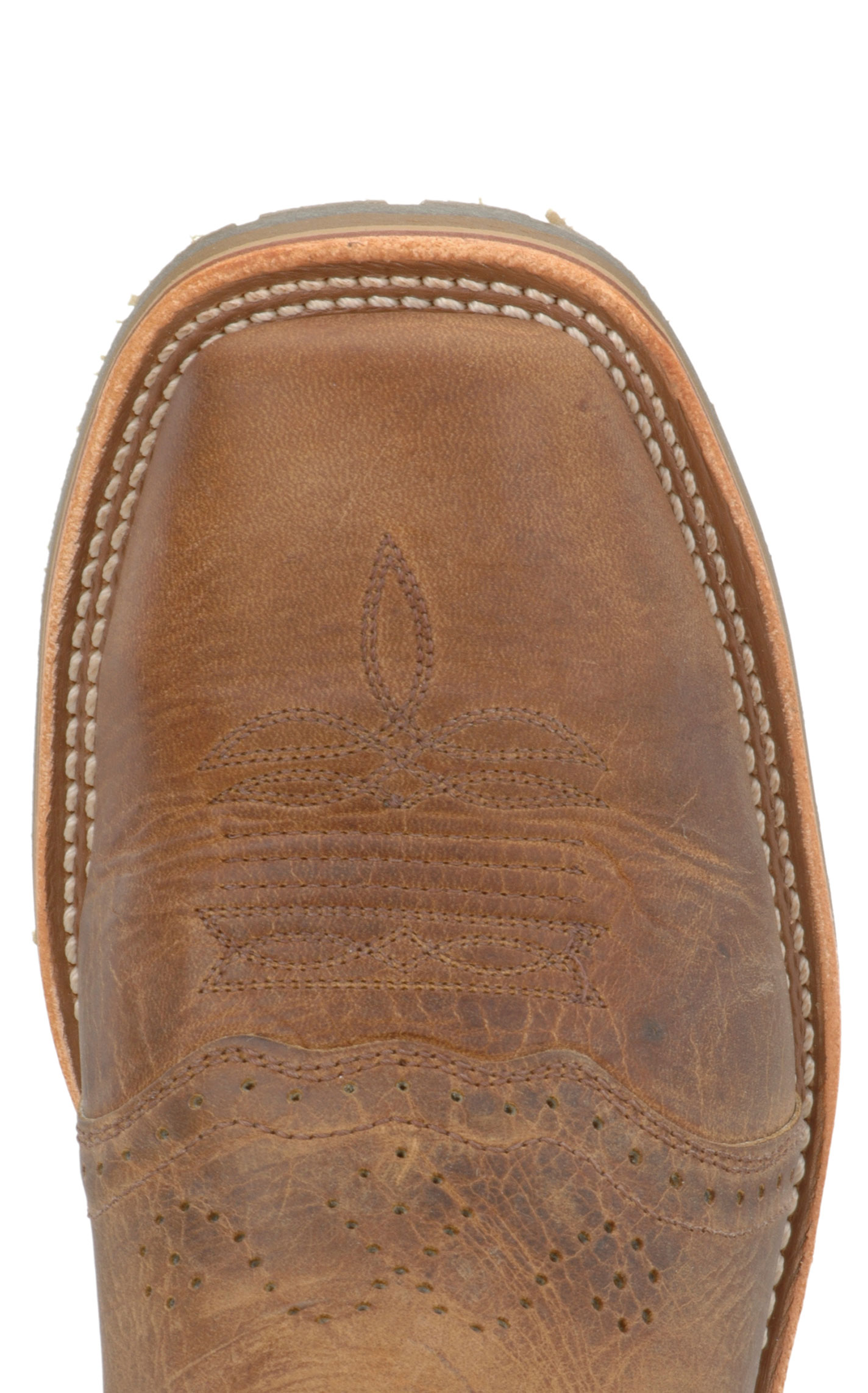 Double H Men's ICE Collection Distressed Folklore Brown Square Steel Toe Roper Work Boot - Image 1
