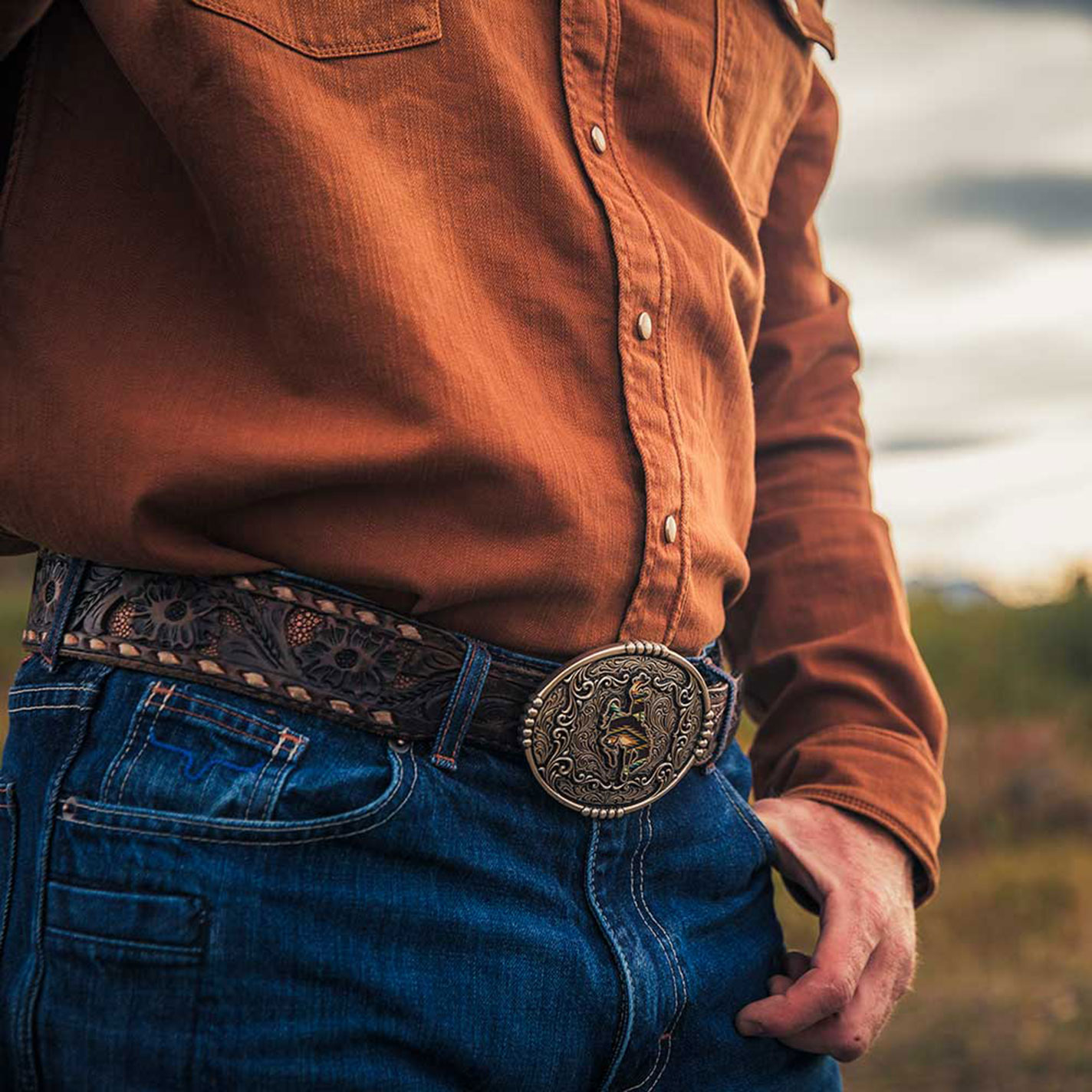 Montana Silversmith Attitude Silver Sunrise Bronc Belt Buckle - Image 1