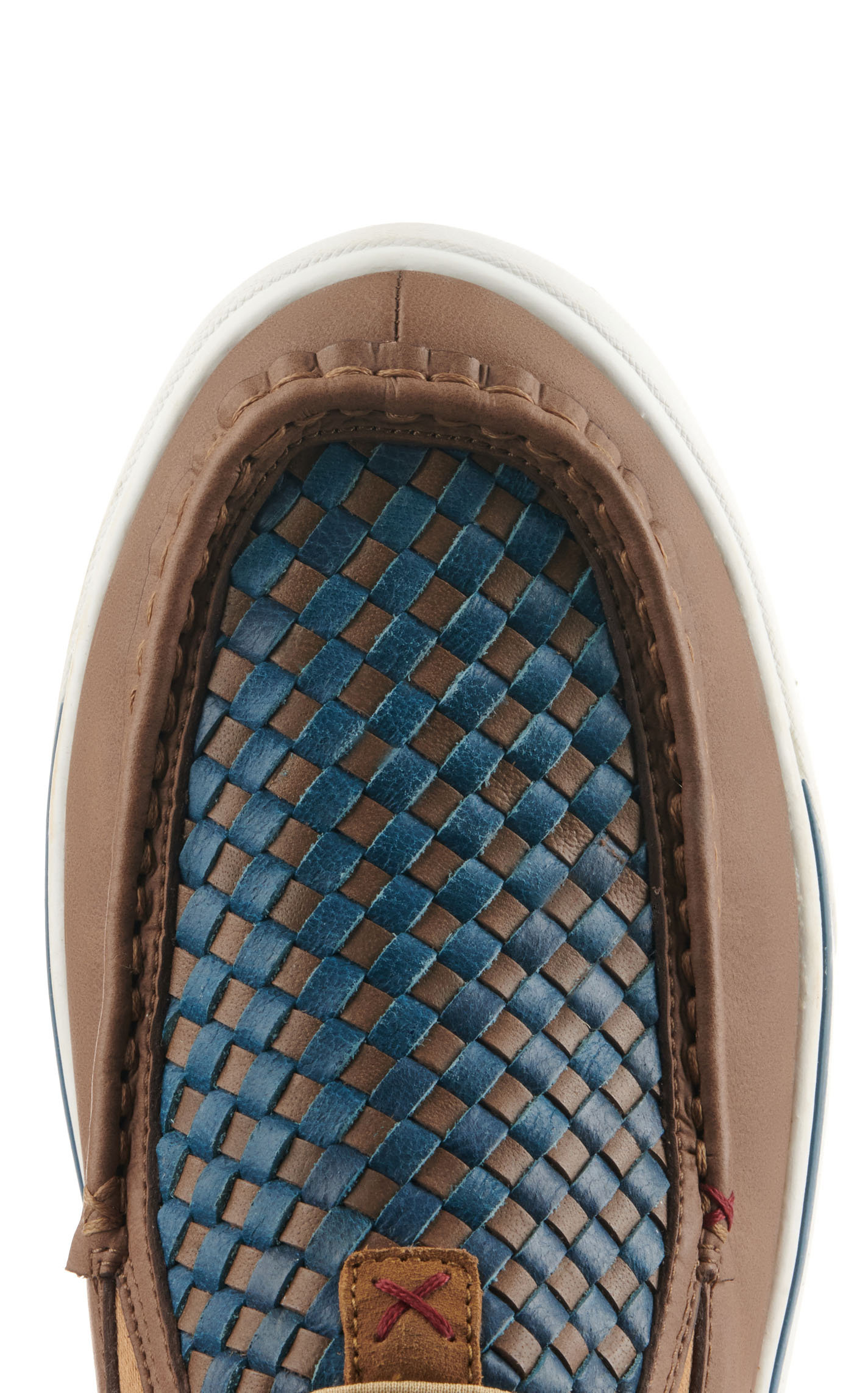 Twisted X Men's Toasted Coconut with Blue Basketweave Insert Moc Toe Slip On Casual Shoes - Image 1