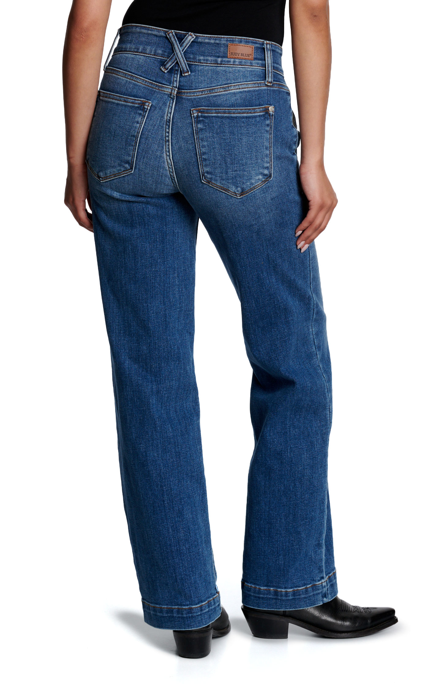 Judy Blue Women's High Waist Double Button Wide Leg Jeans - Image 1