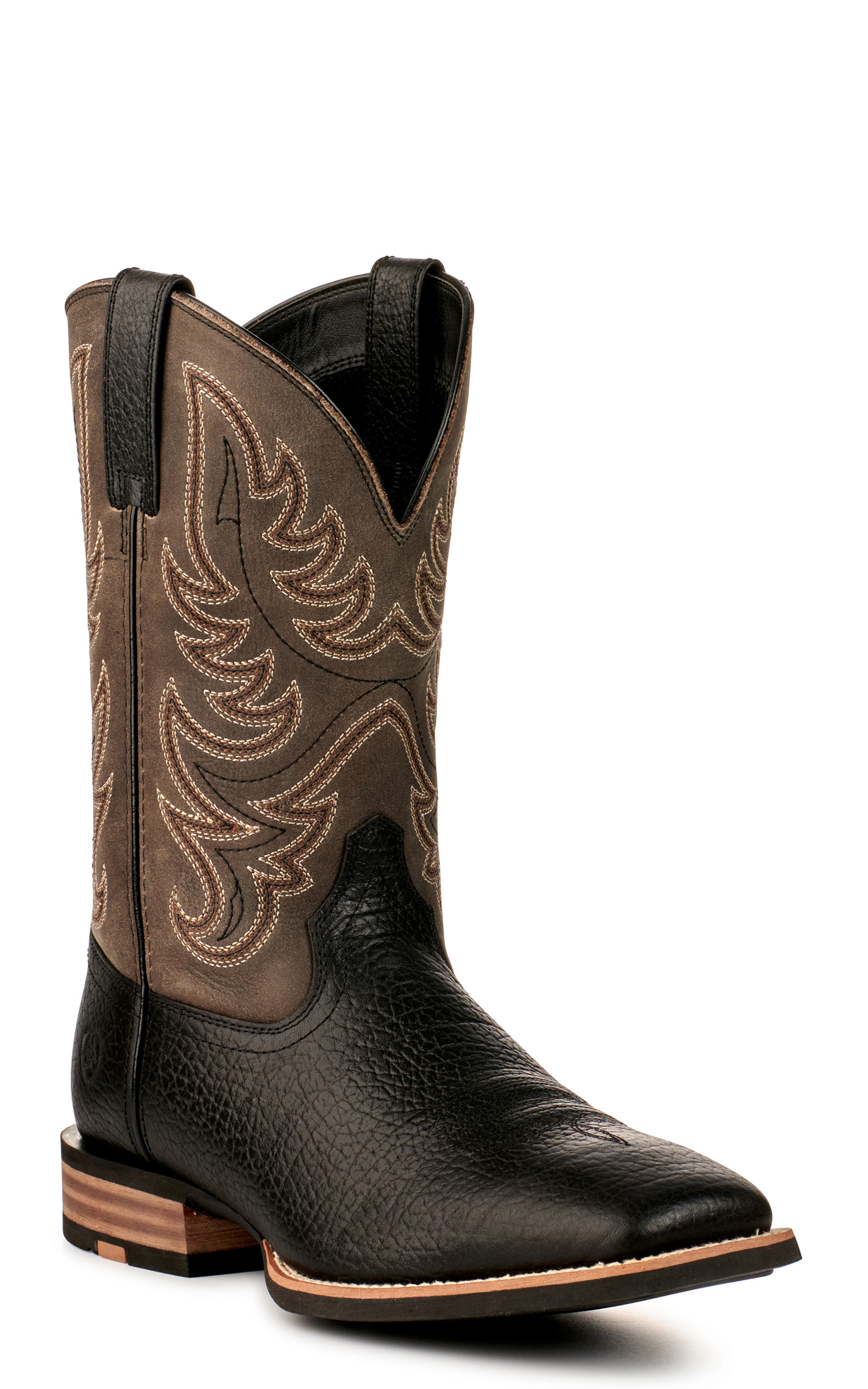 Ariat Men's Everlite Countdown Black & Slate Gray Wide Square Toe Cowboy Boots - Image 1
