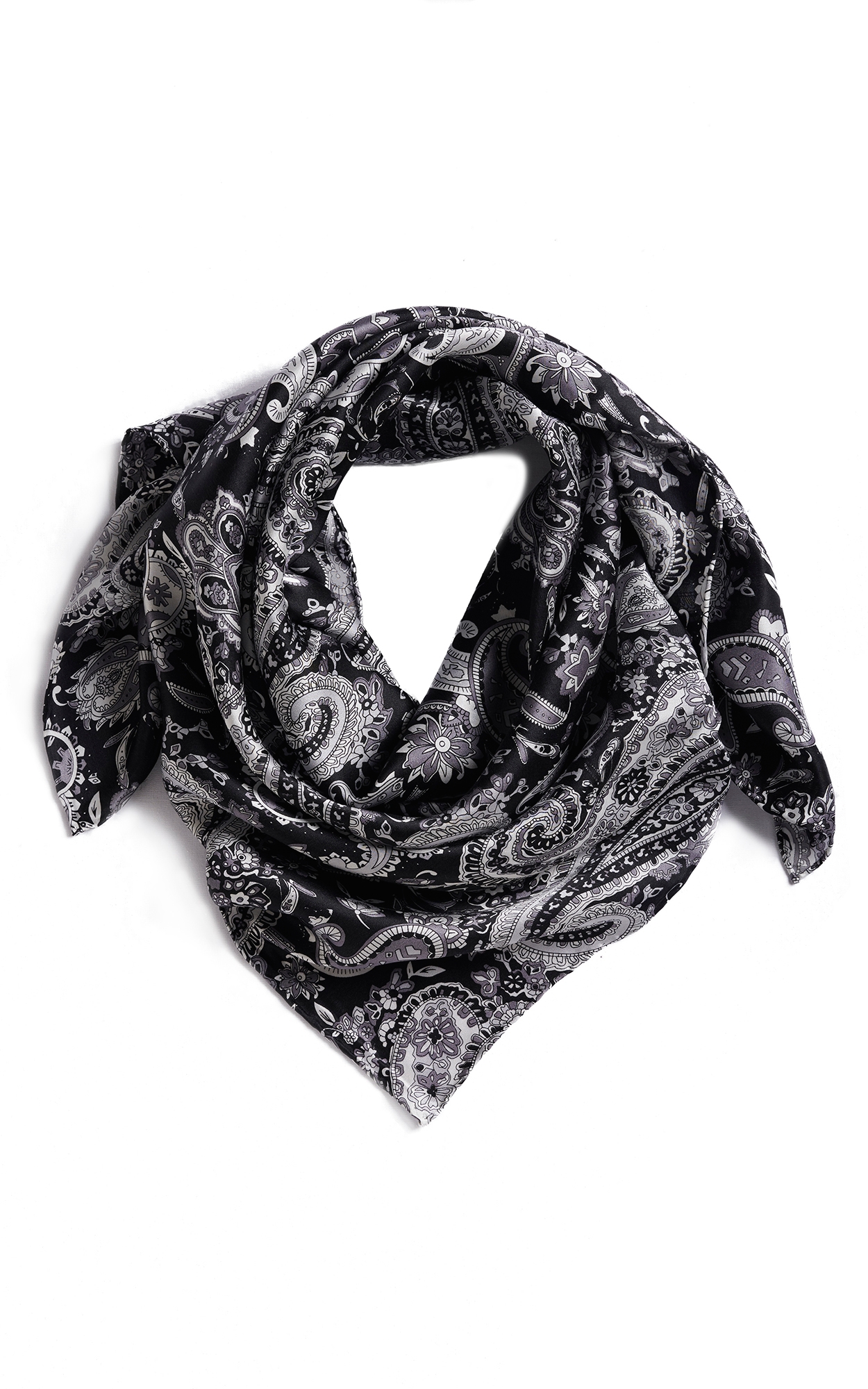 M&F Black Paisley Wild Rags Scarf - Image 1