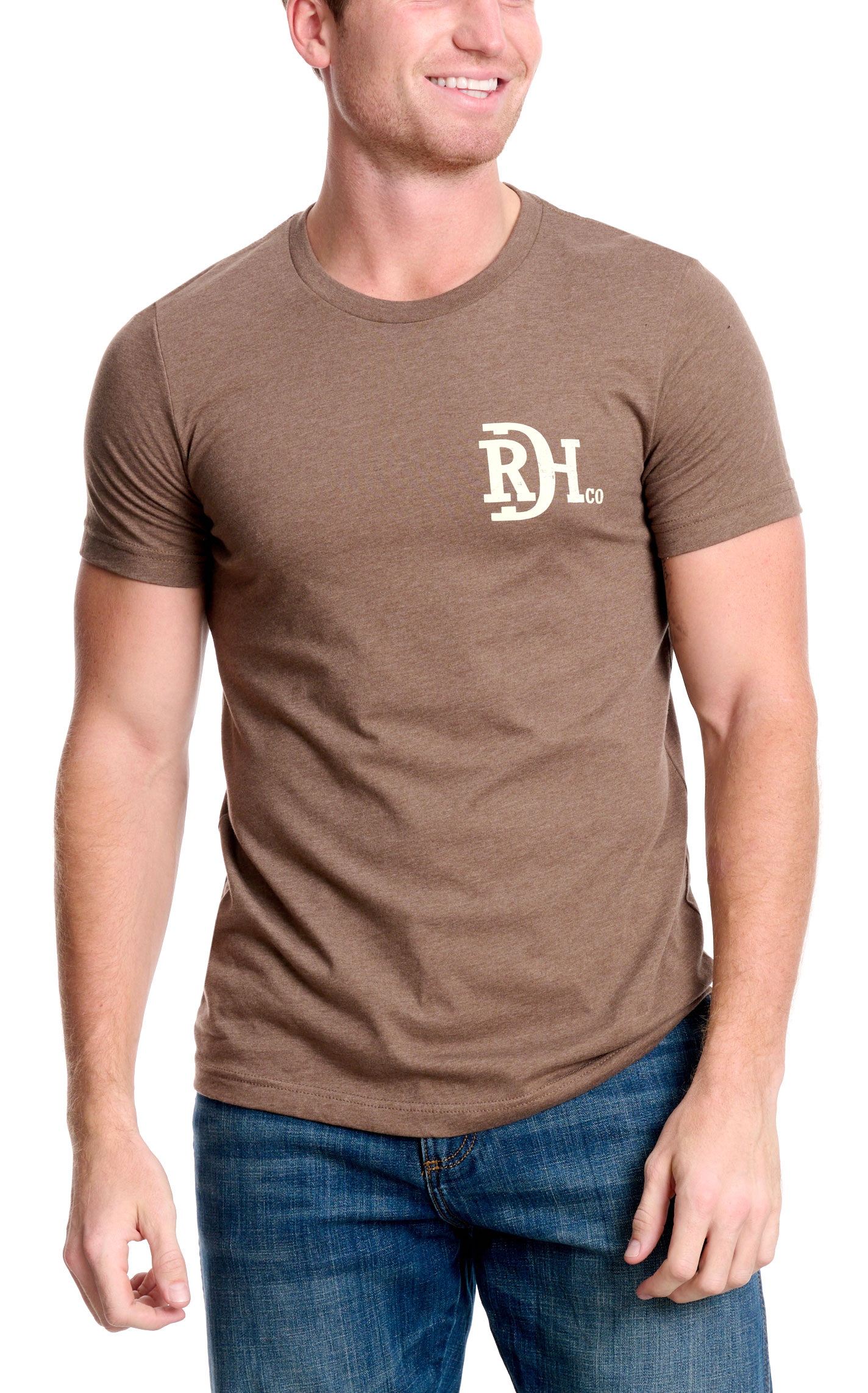 Red Dirt Hat Co. Men's Brown Buffalo Chip Logo Graphic T-Shirt - Image 1