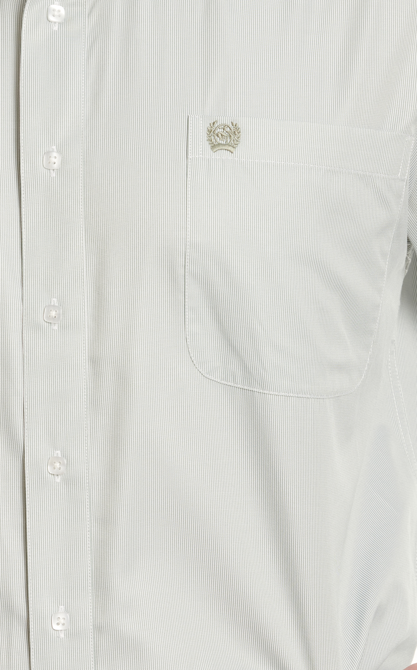 Cinch Men's Light Gray & White Tencel Stripe Western Shirt - Image 1