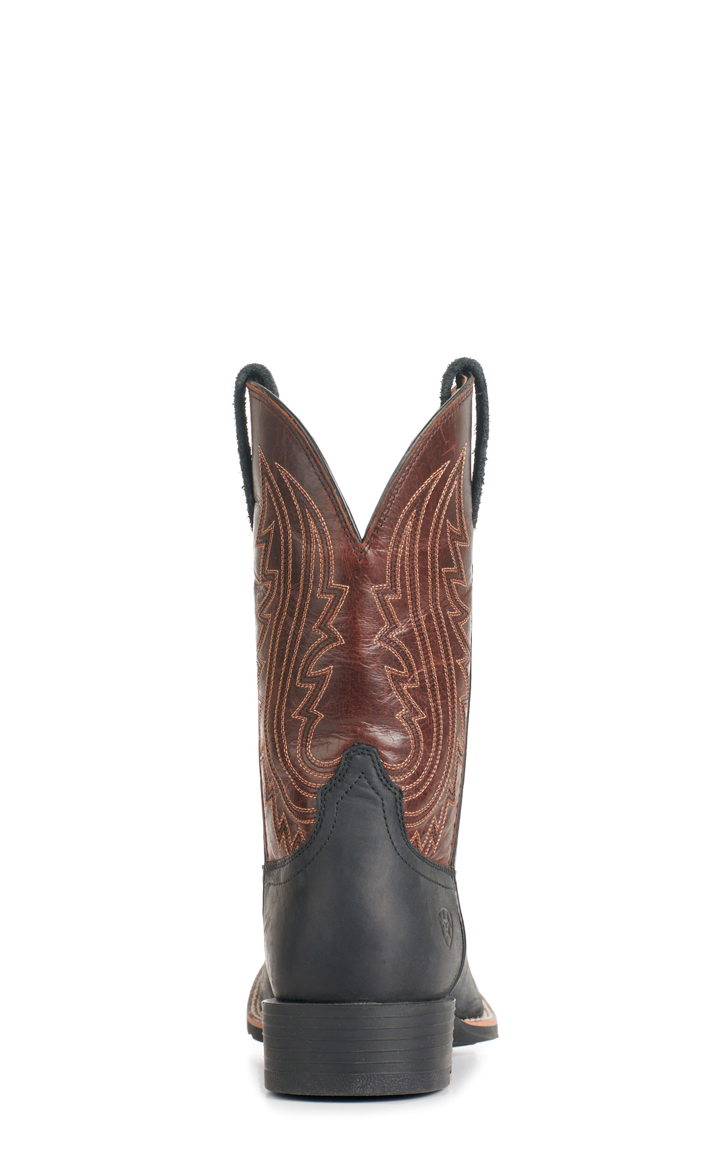 Ariat Men's Sport Big Country Black and Mahogany Wide Square Toe Cowboy Boots - Image 1