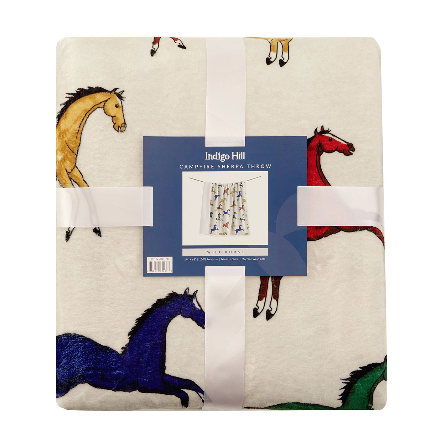 Indigo Hill Wild Horses Campfire Sherpa Throw - Image 4