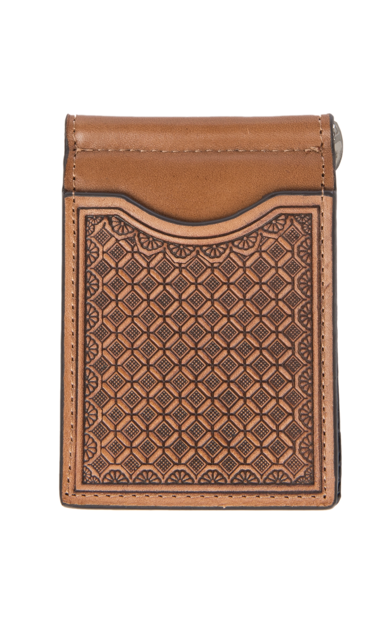 Nocona Natural Embossed Slim Fold Money Clip Wallet - Image 1