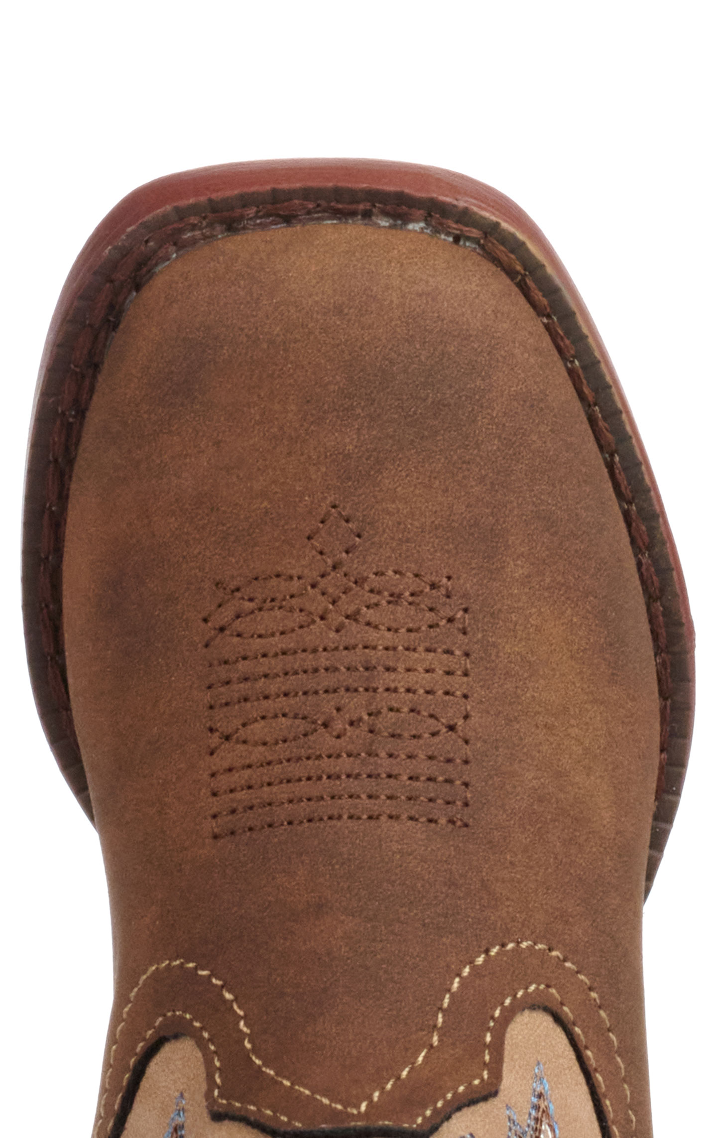 Roper Toddler Eastwood Brown and Tan Faux Leather Square Toe Cowboy Boots - Image 1