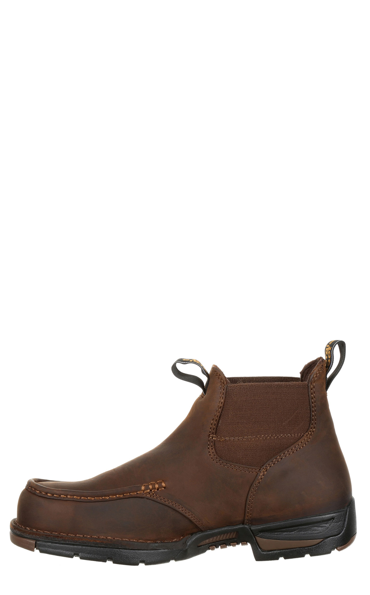 Georgia Boot Athens Chelsea Brown Moc Toe Slip On Work Boots - Image 1