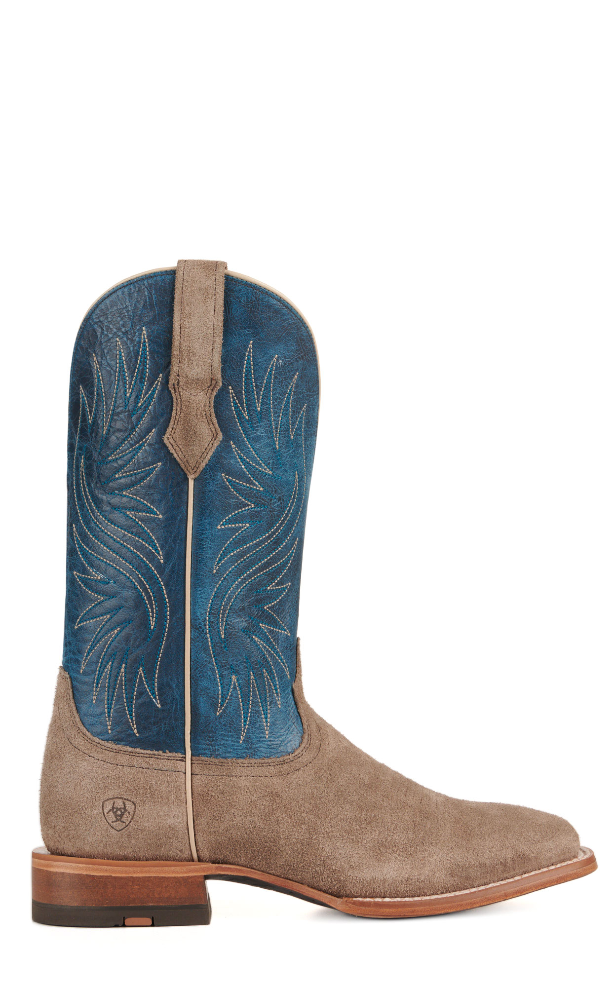Ariat Men's Circuit Rockridge Smokey Roughout and Blue TekStep SmartLite Wide Square Toe Cowboy Boots - Image 1