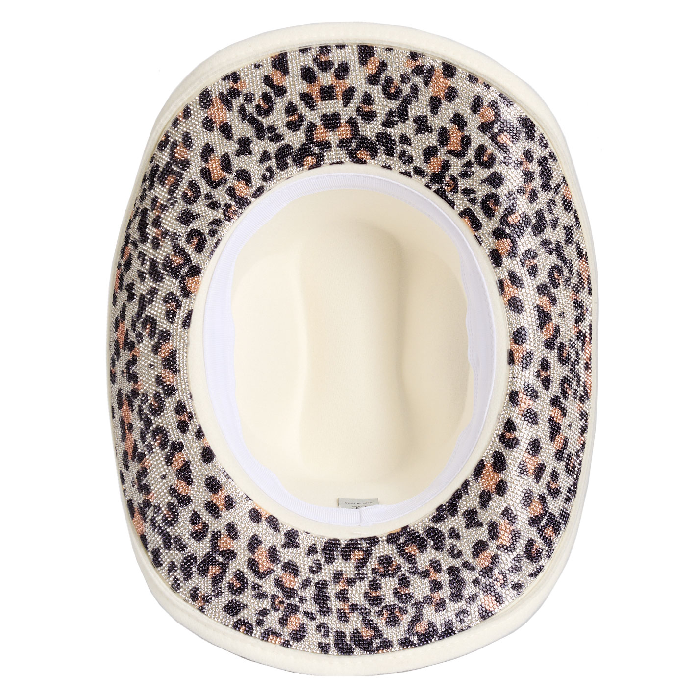 Girlie Girl Originals Women's Ivory Leopard Bling Wool Cowboy Hat - Image 1