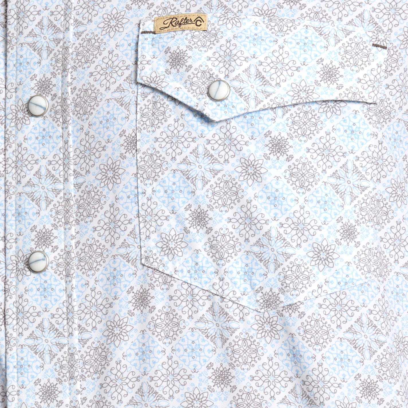 Rafter C Men's Pale Blue Wallpaper Print Western Shirt - Image 1