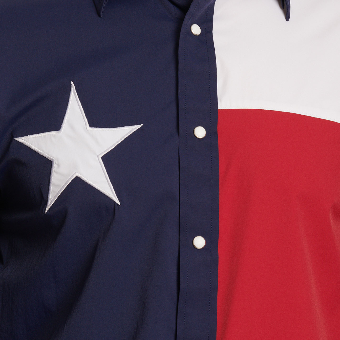 Larro Men's Texas Flag Long Sleeve Snap Fishing Shirt - Image 3