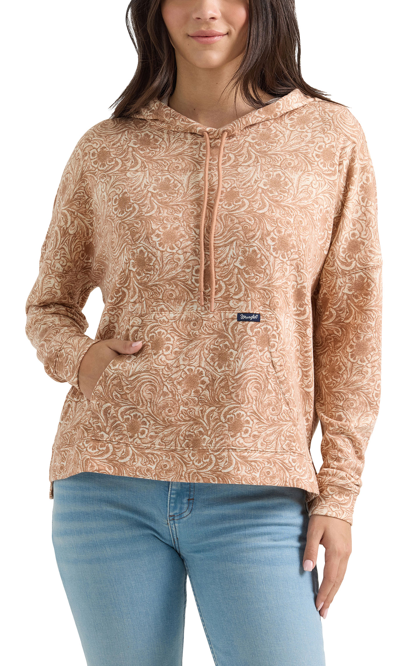 Wrangler Retro Women's Cinnamon Latte Tooled Print Hoodie - Image 1