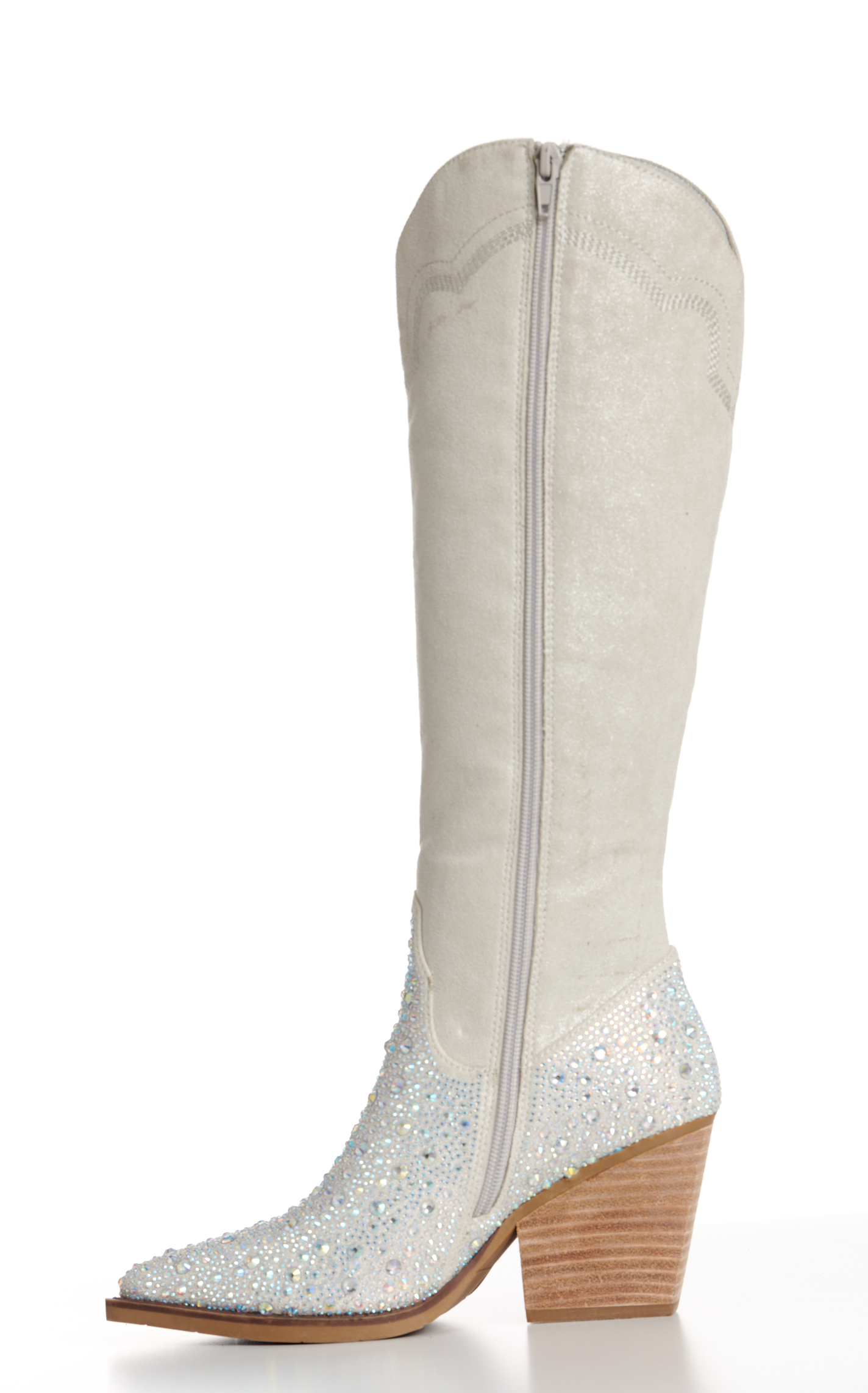 Very G Women's Addie Cream & Western Bling Snip Toe Tall Cowboy Boots - Image 1