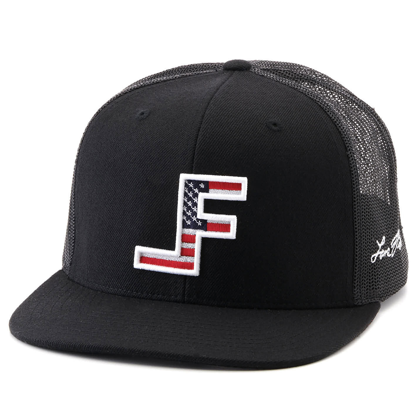 Lane Frost Patriot Black with Center American Flag Logo Snapback Cap - Image 1