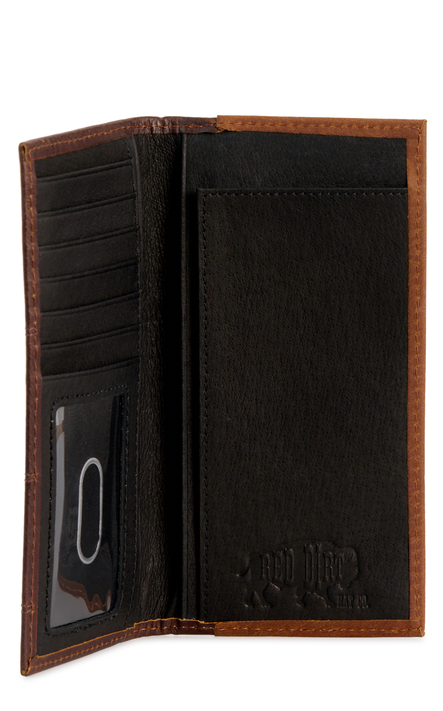 Red Dirt Hat Co. Brown Leather Buffalo Cut-Out Rodeo Wallet - Image 1