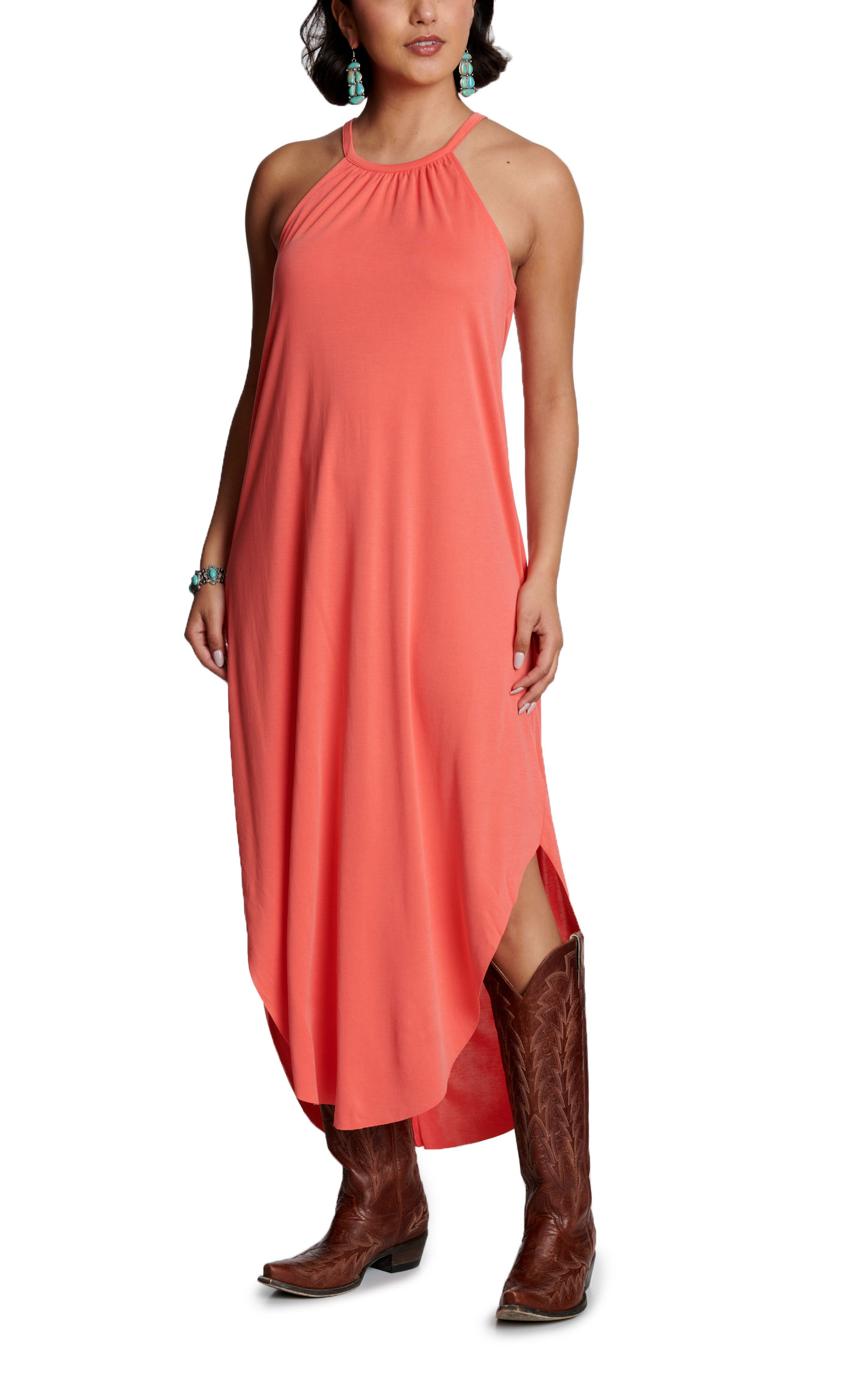 Double Zero Women's Coral Halter Dress - Image 1
