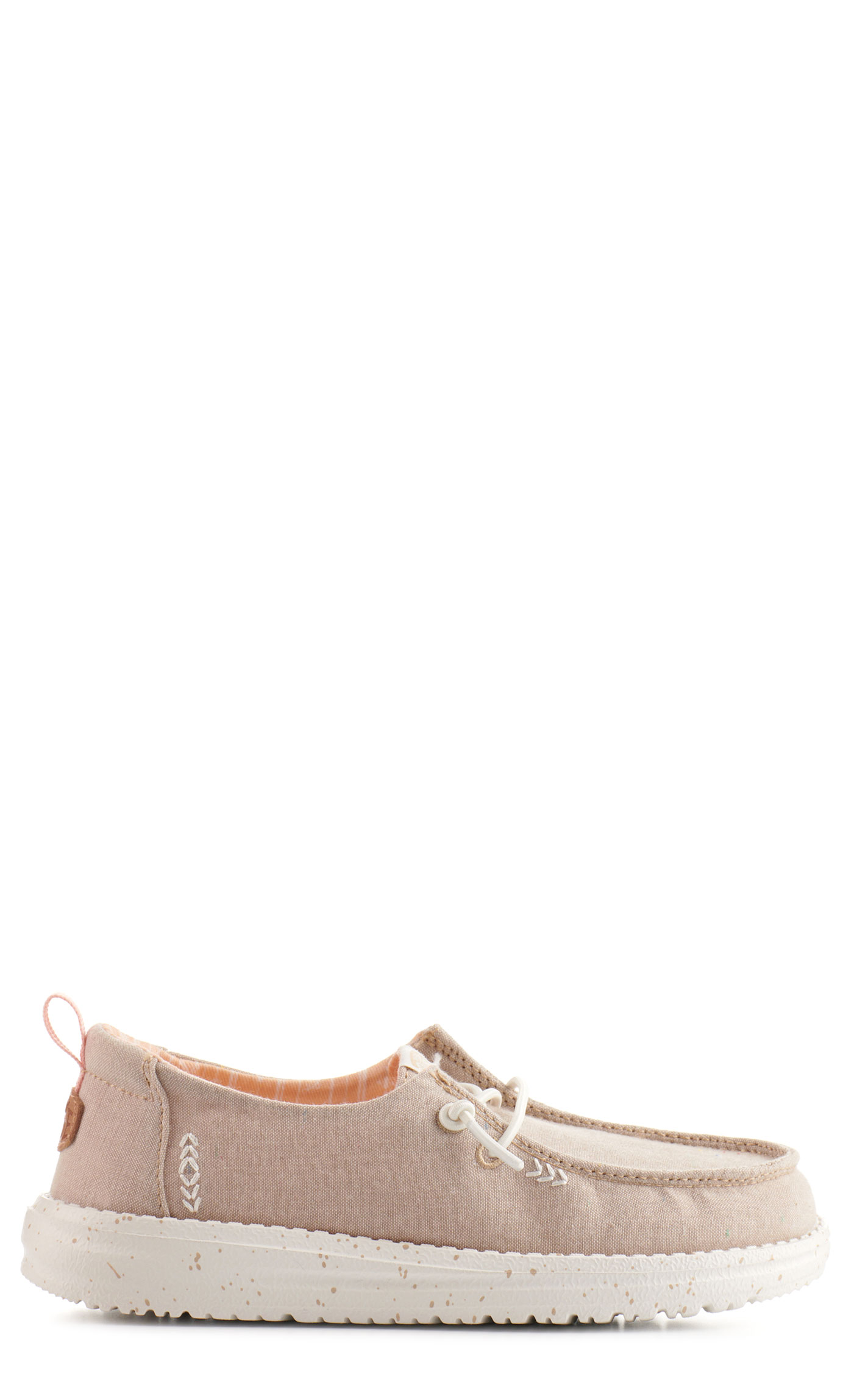Hey Dude Youth Girls' Wendy Chambray Tan Moc Toe Lace Up Casual Shoes - Image 1