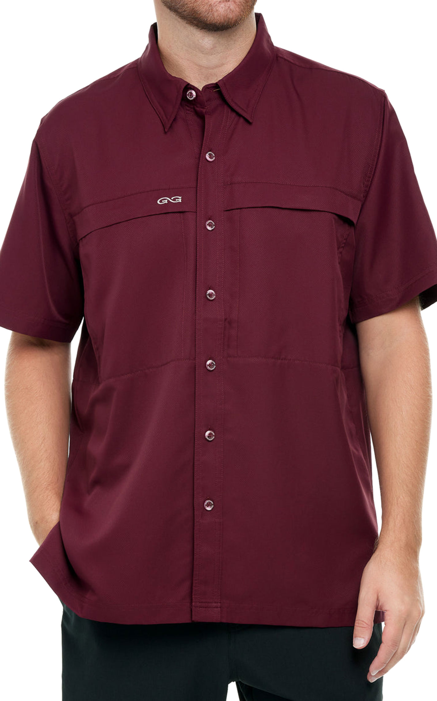 GameGuard Outdoors Men's Rich Wine MicroFiber Fishing Shirt - Image 1