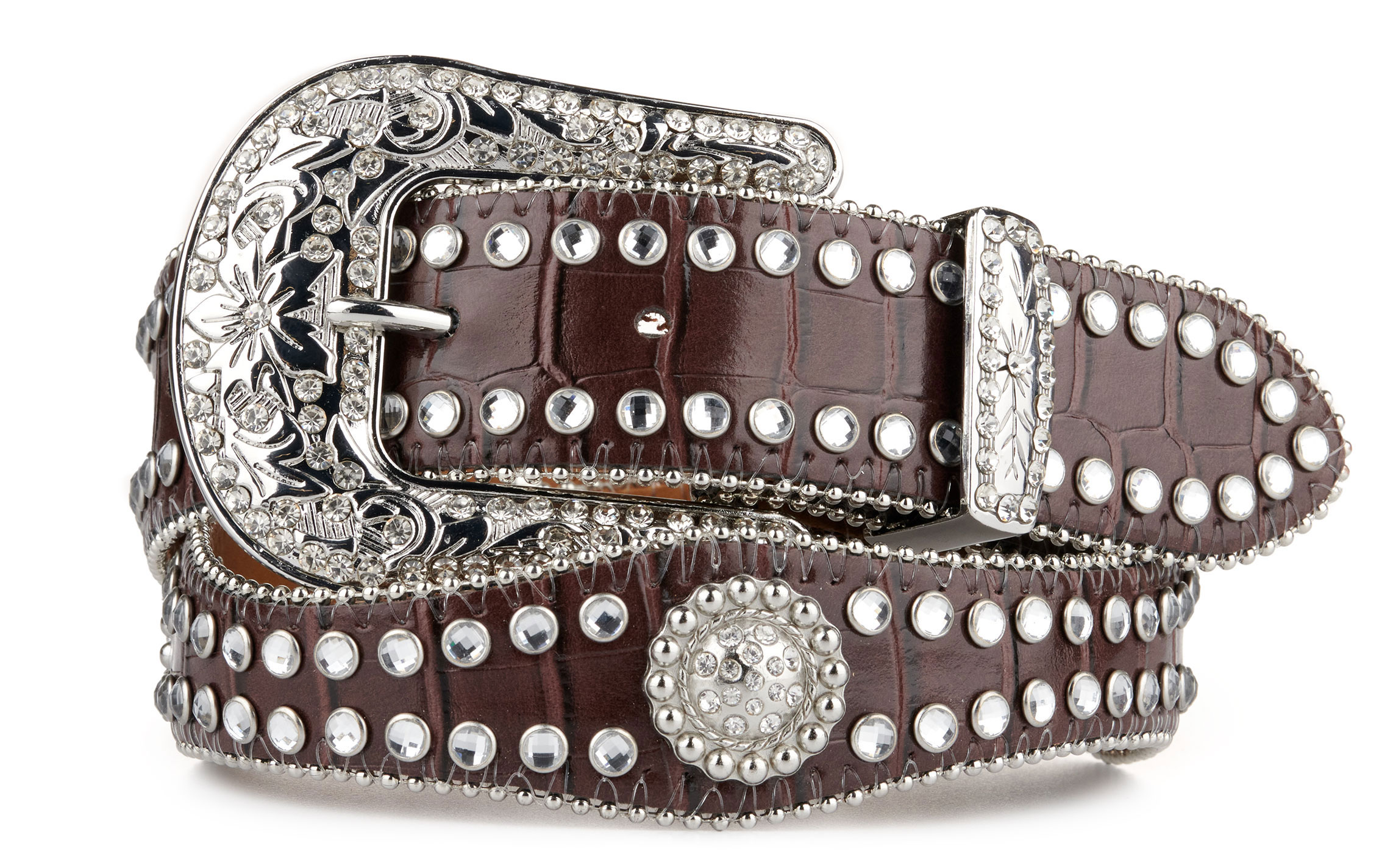 Nocona Children's Rhinestone and Crocodile Print Belt N4426002 - Image 1