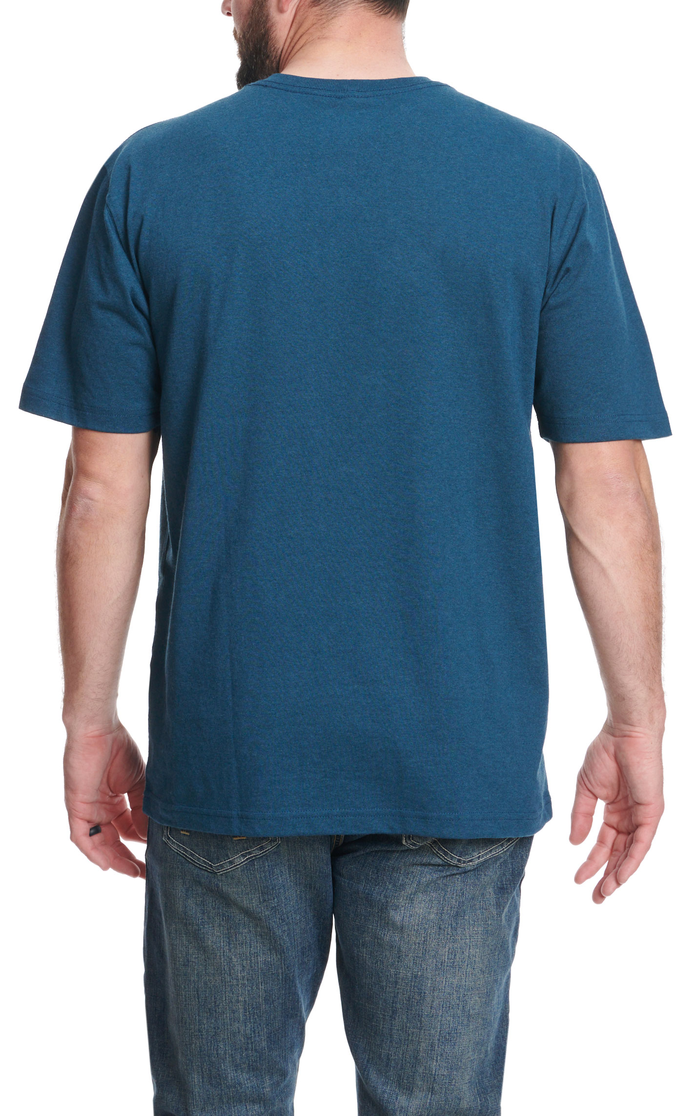 Carhartt Men's Aegean Blue Heavyweight Loose Fit Logo Graphic Work T-Shirt - Image 1