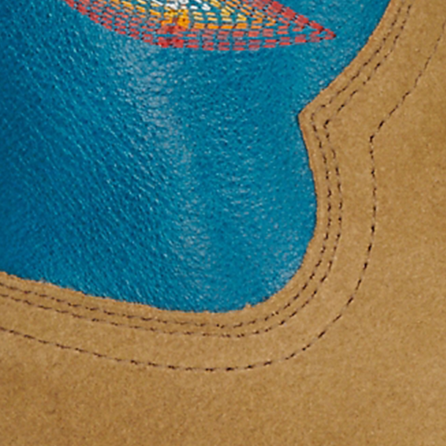 R Watson Marine Blue and Sand Roughout Wide Square Toe Cowboy Boots - Image 1