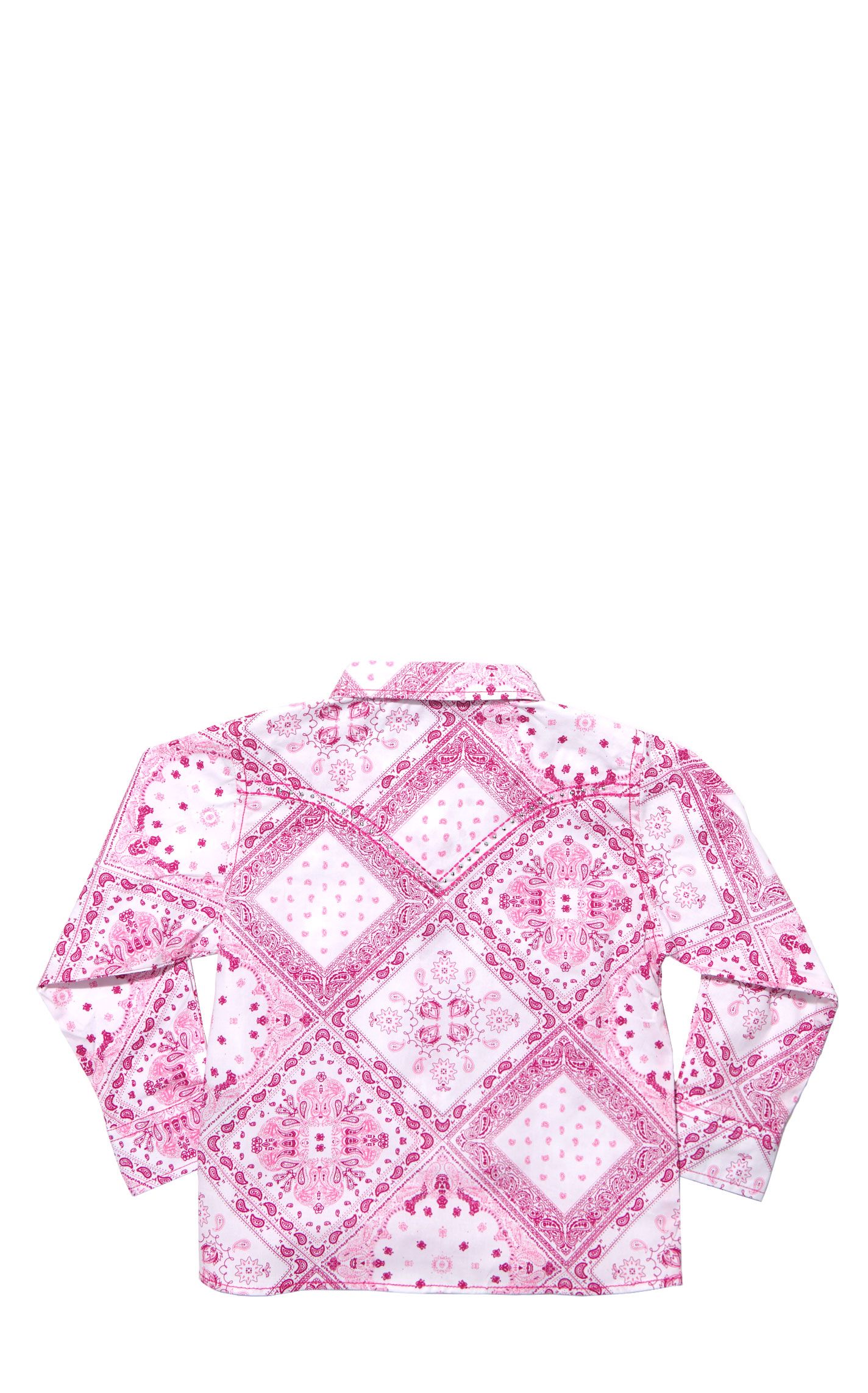Cowgirl Hardware Toddler Girl's Pink Bandana Print Western Shirt - Image 1