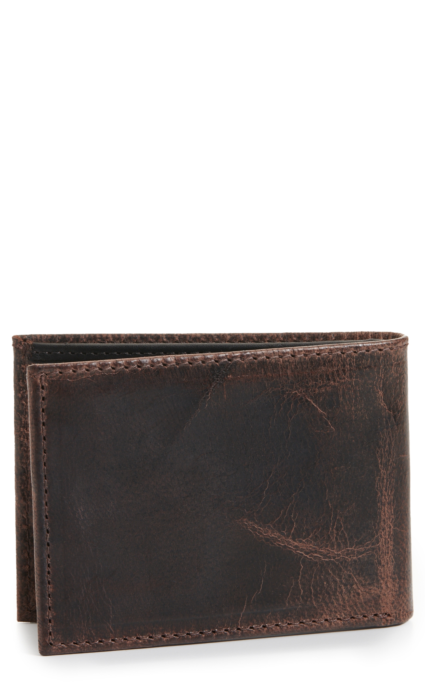 JRC & Sons Men's Chocolate Brown Mad Dog Goat Leather Bifold Wallet - Image 1