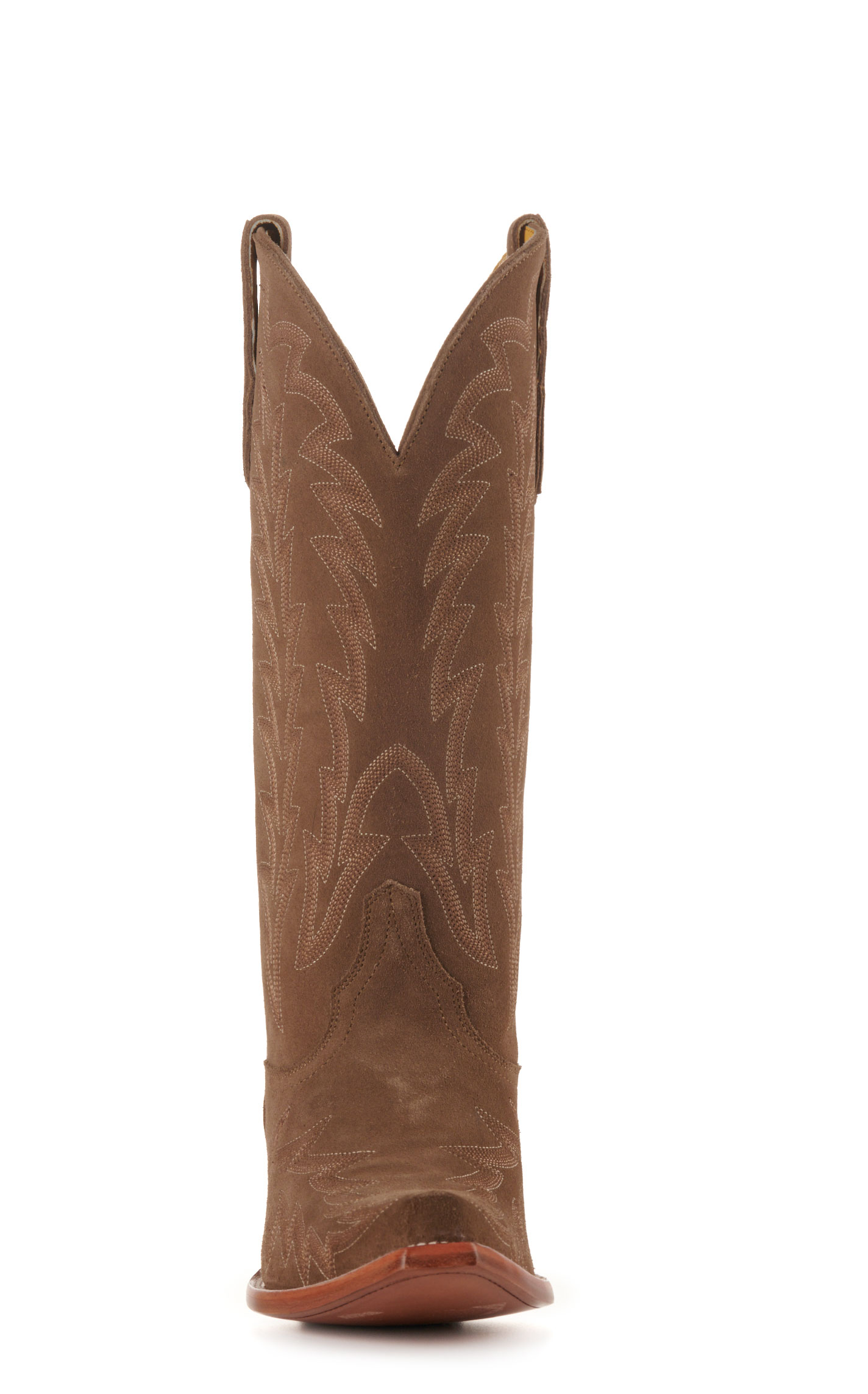 JRC & Sons Women’s McClain Moss Water-Resistant Suede Snip Toe Tall Cowboy Boots - Image 1