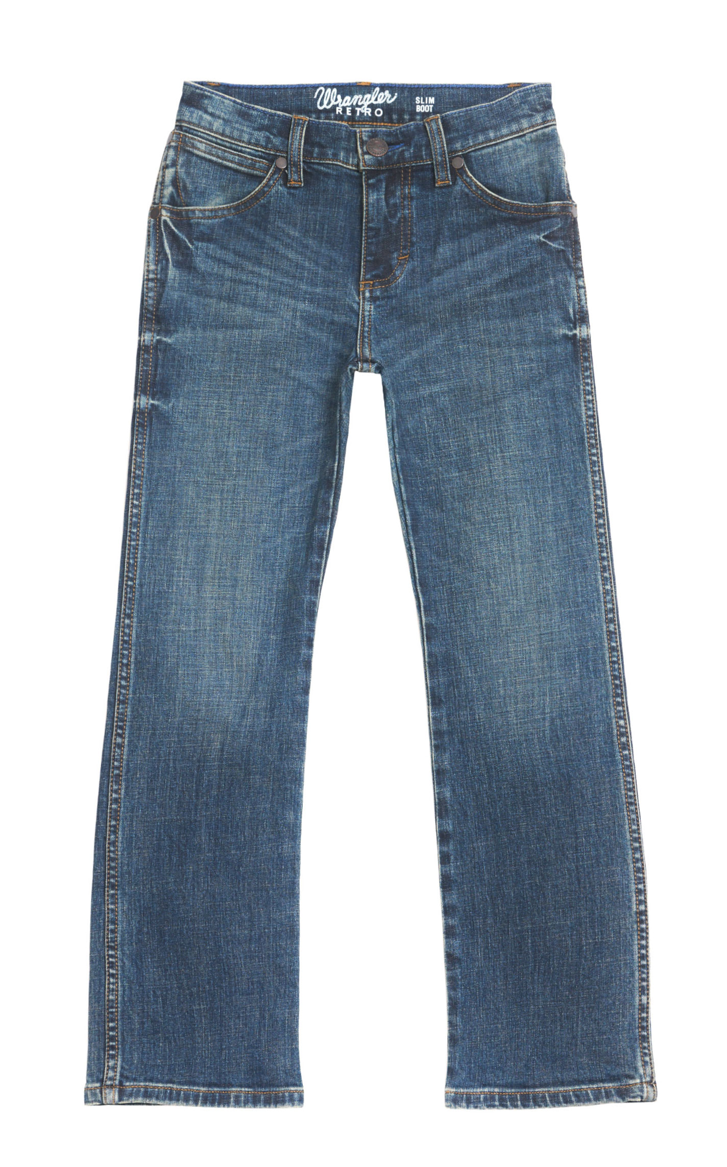 Wrangler Retro Boy's Layton Medium Wash Slim Fit Boot Cut Jeans - Image 1