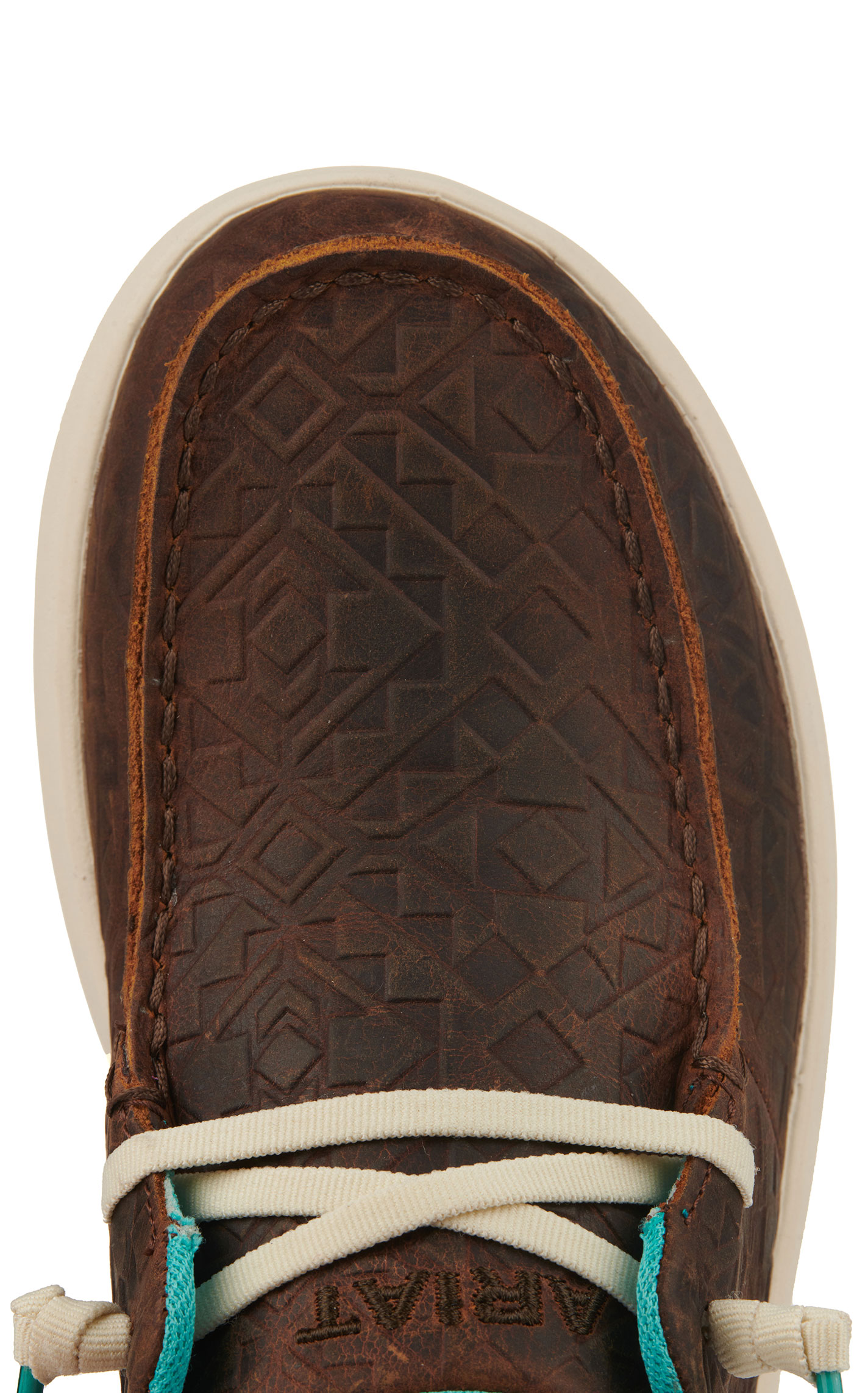 Ariat Women's Hilo Dark Brown Aztec Embossed Moc Toe Lace Up Casual Shoe - Image 1