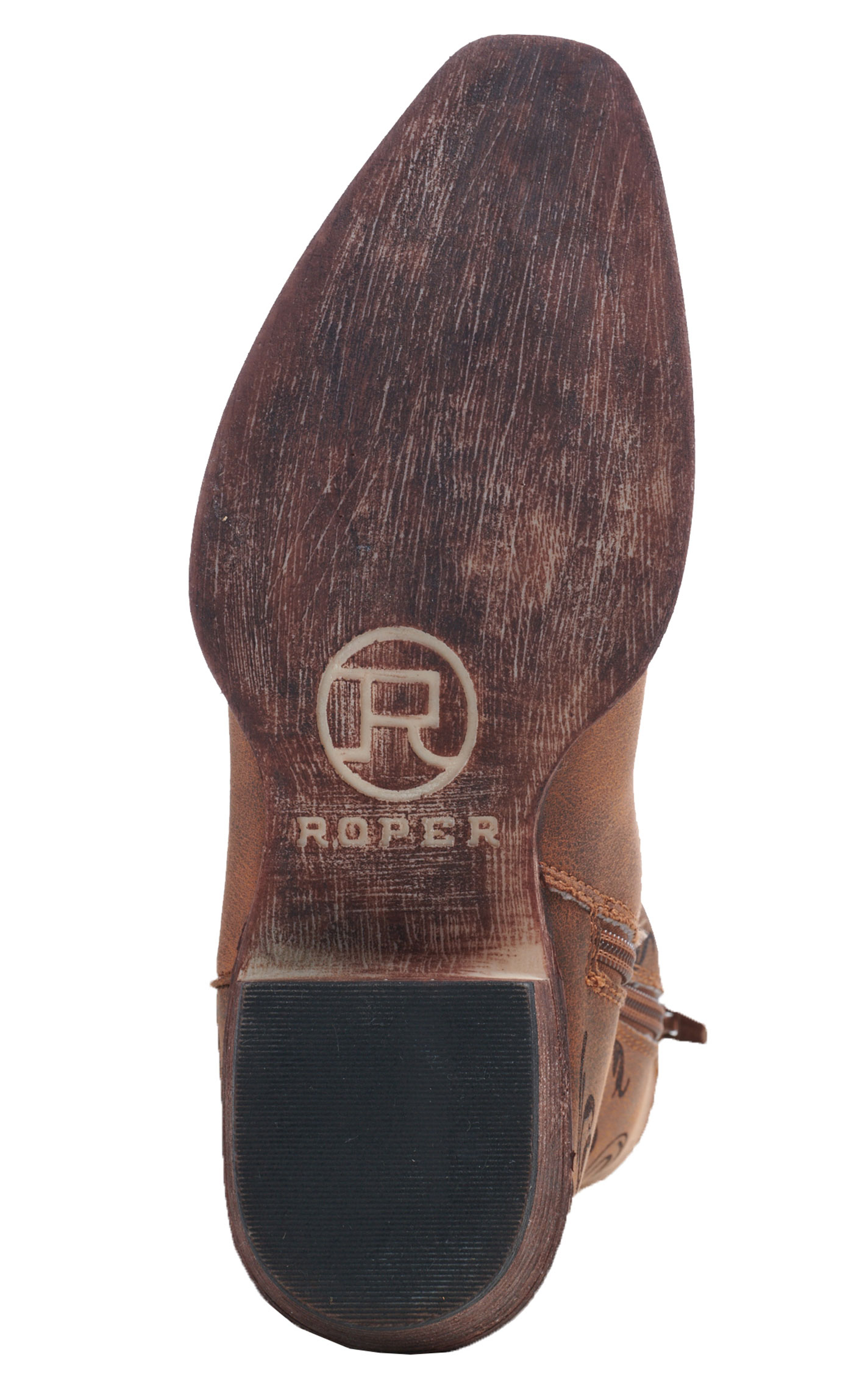 Roper Women's Tan Laser Print Snip Toe Cowboy Booties - Image 1