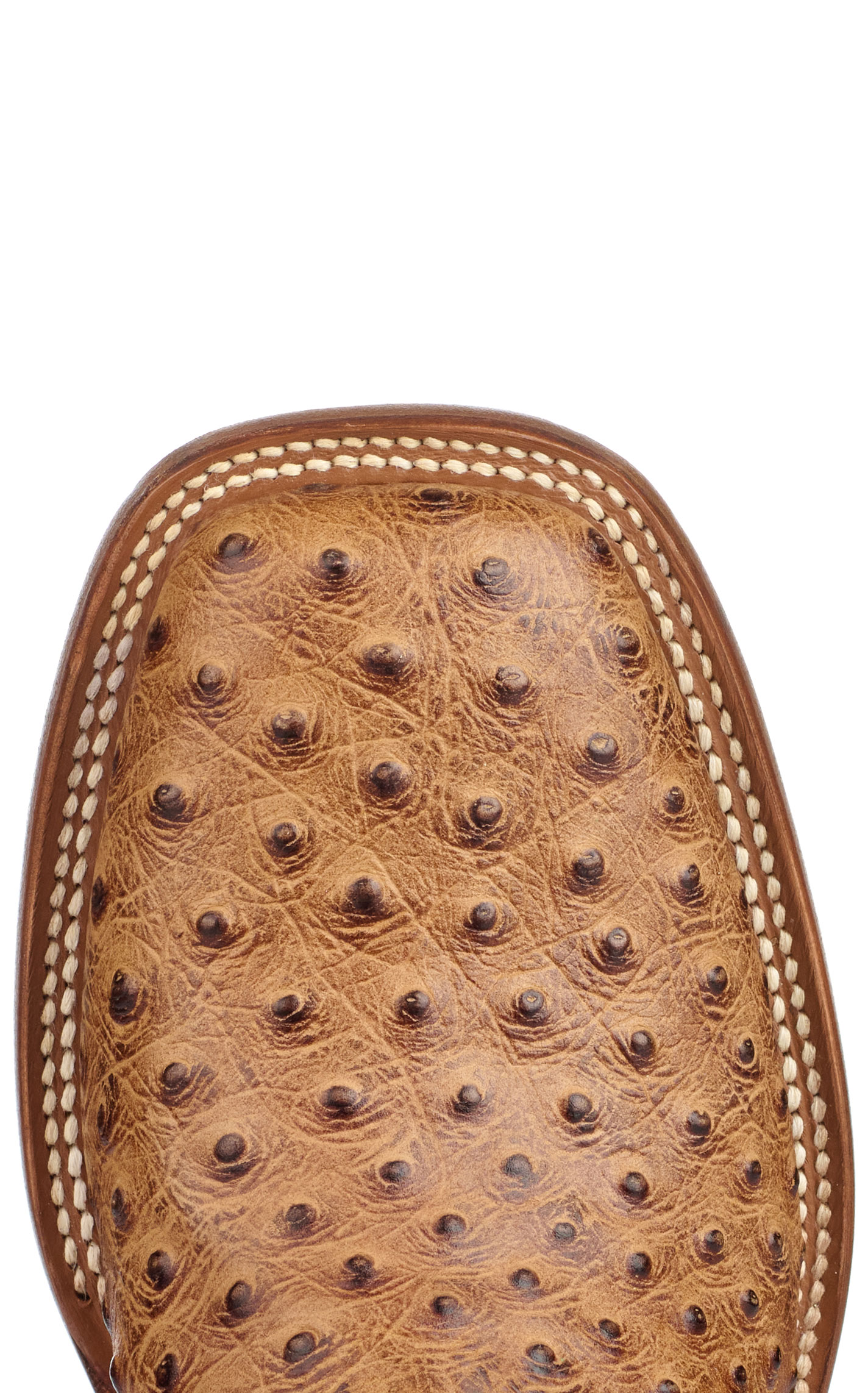 Cavender's Men's Endurance Brown and Camel Ostrich Print Wide Square Toe Cowboy Boots - Image 1