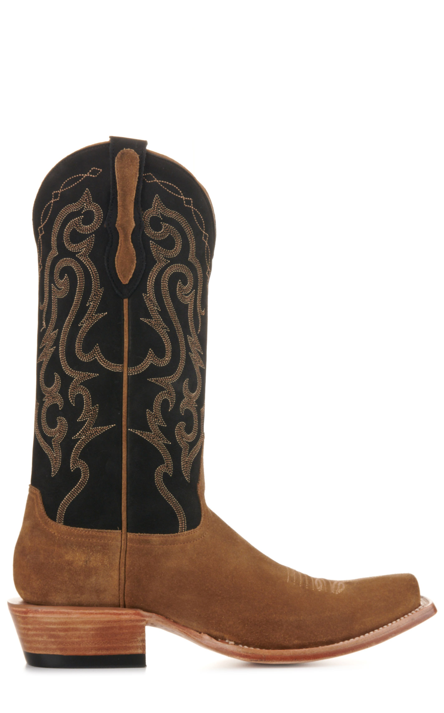 Cavender's Men's Dijon Roughout and Black Punchy Square Toe Cowboy Boots - Image 1