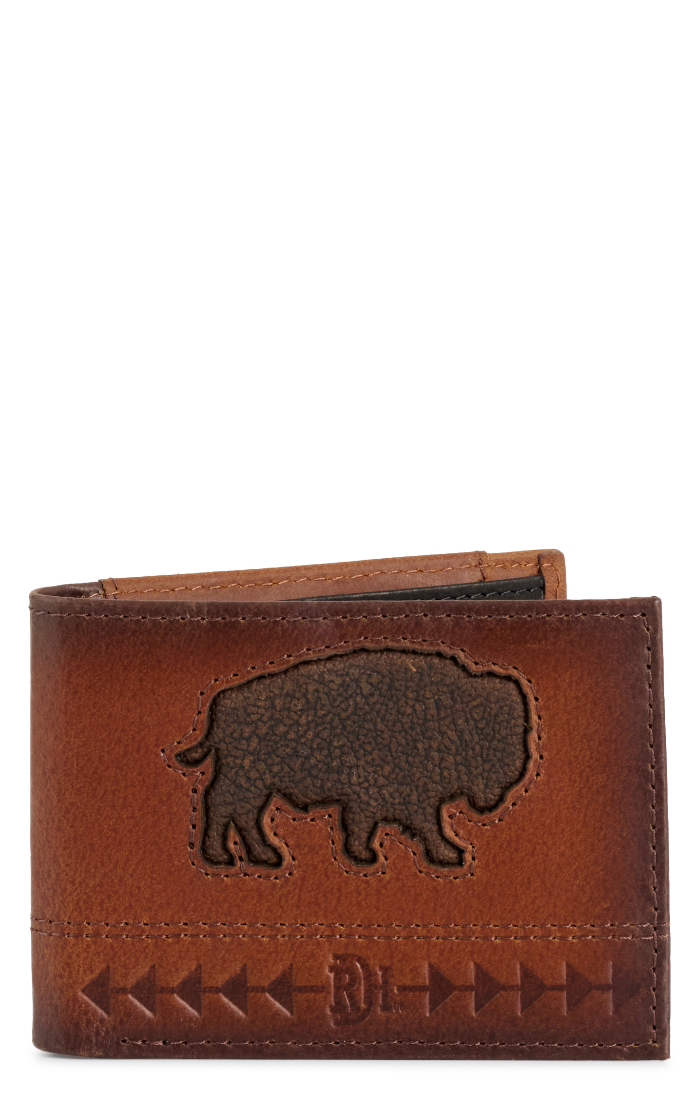 Red Dirt Hat Co. Coffee & Chocolate Buffalo Bi-Fold Wallet - Image 1