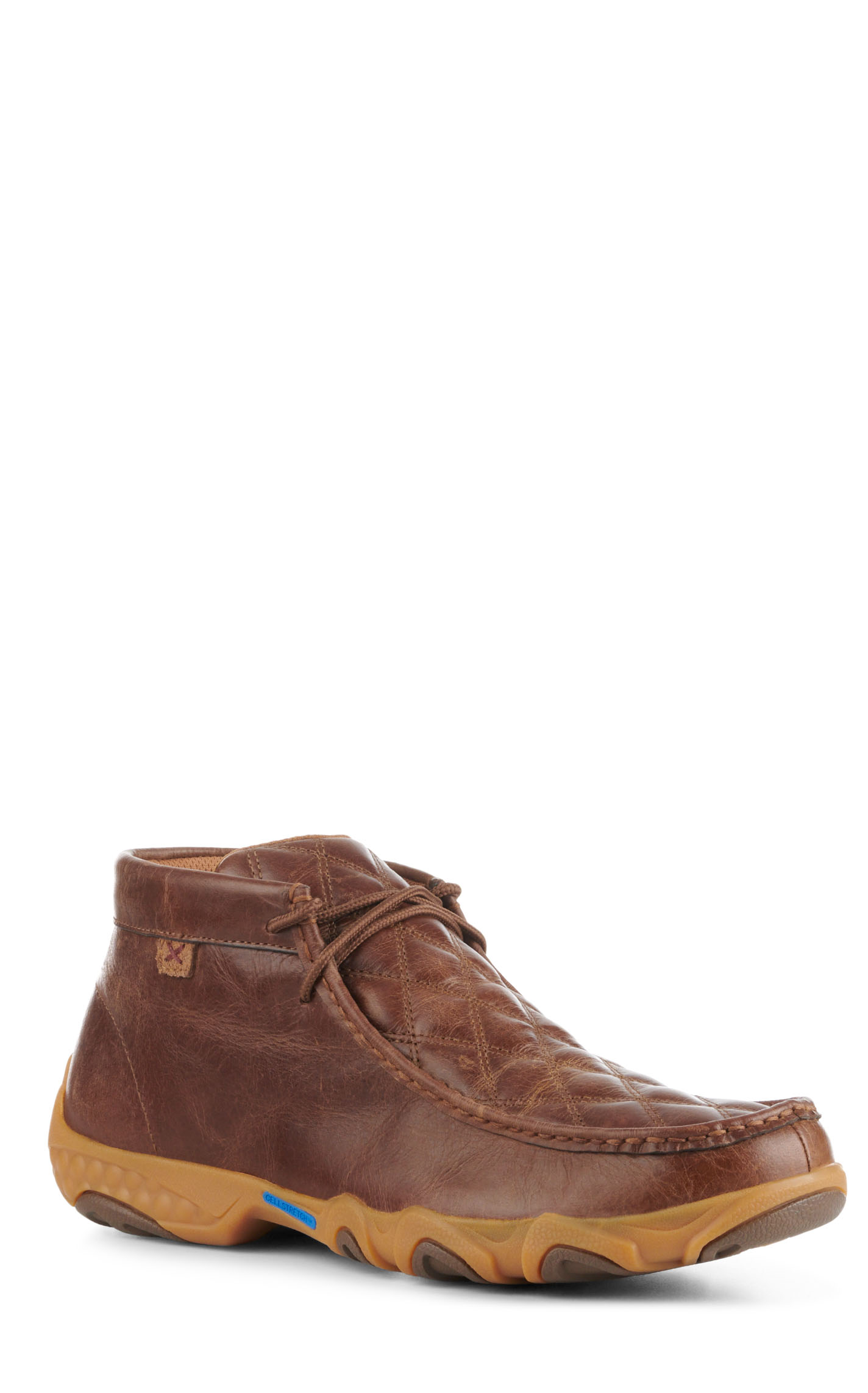 Twisted X Men's Cognac Brown Quilted Driving Moc Casual Shoes - Image 1