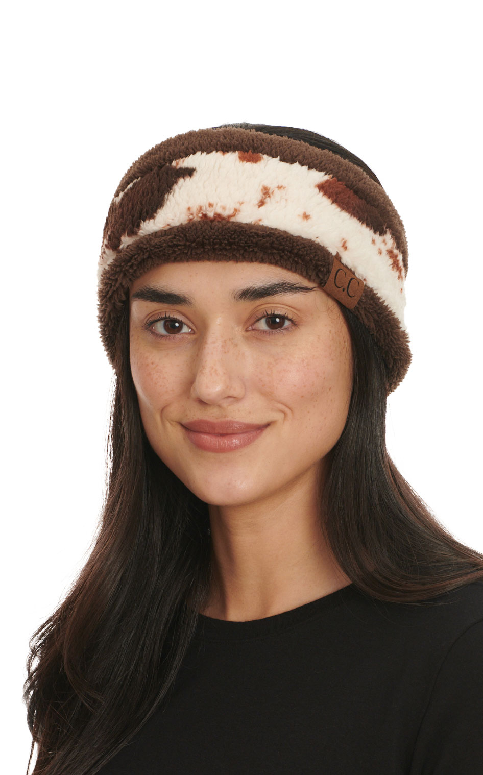 Girlie Girl & C.C. Brands Women's Chcolate & Cow Print Headwrap - Image 1