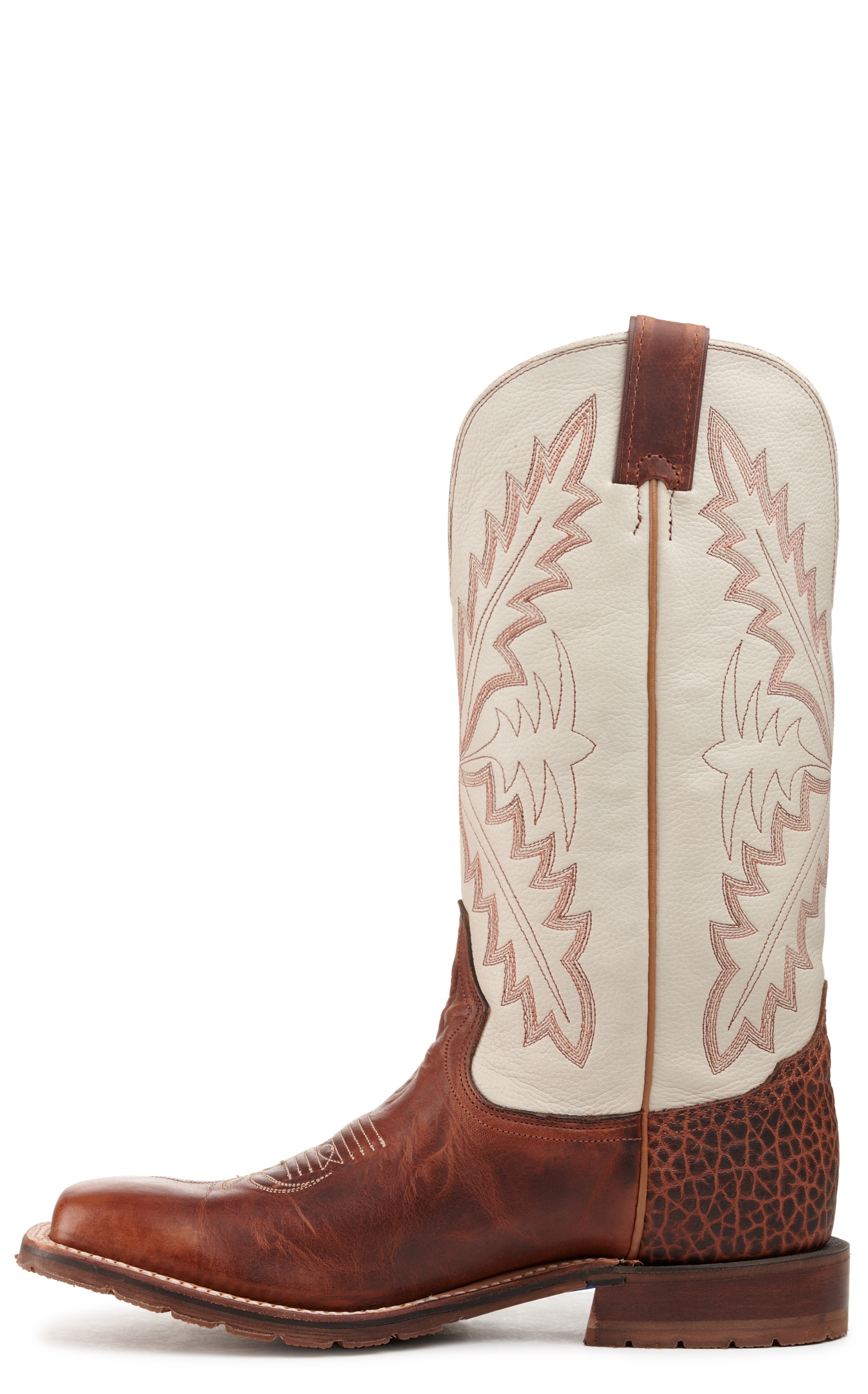 Tony Lama Men's Antonio TLX Performance Brown and Bone Wide Square Toe Cowboy Boots - Image 1