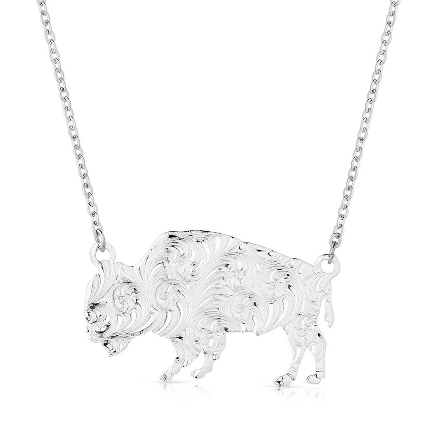 Montana Silversmiths Freedom to Roam Buffalo Pendant Necklace - Image 1