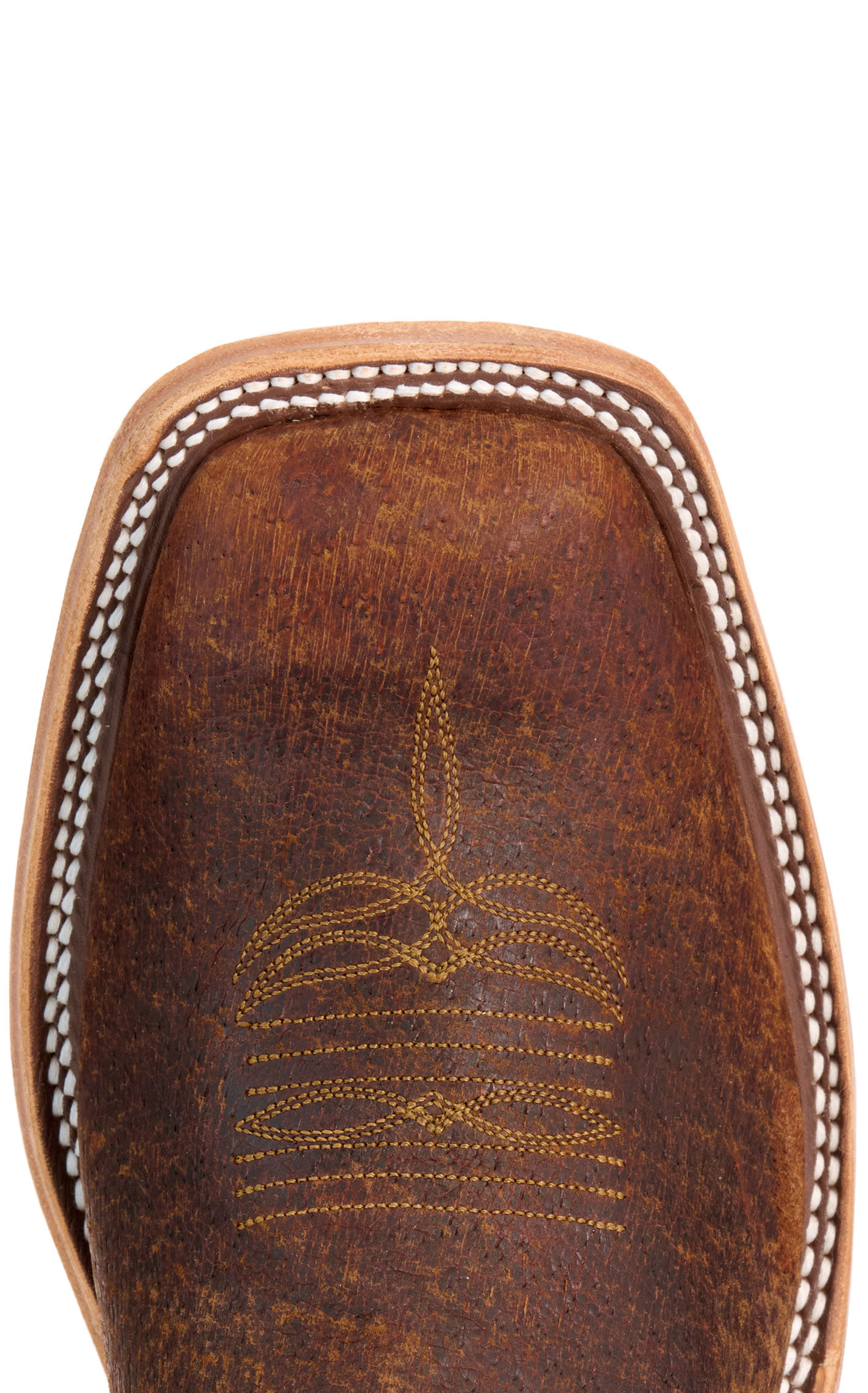 Anderson Bean Men's Tan Boar and Turquoise Wide Square Toe Cowboy Boots - Image 1