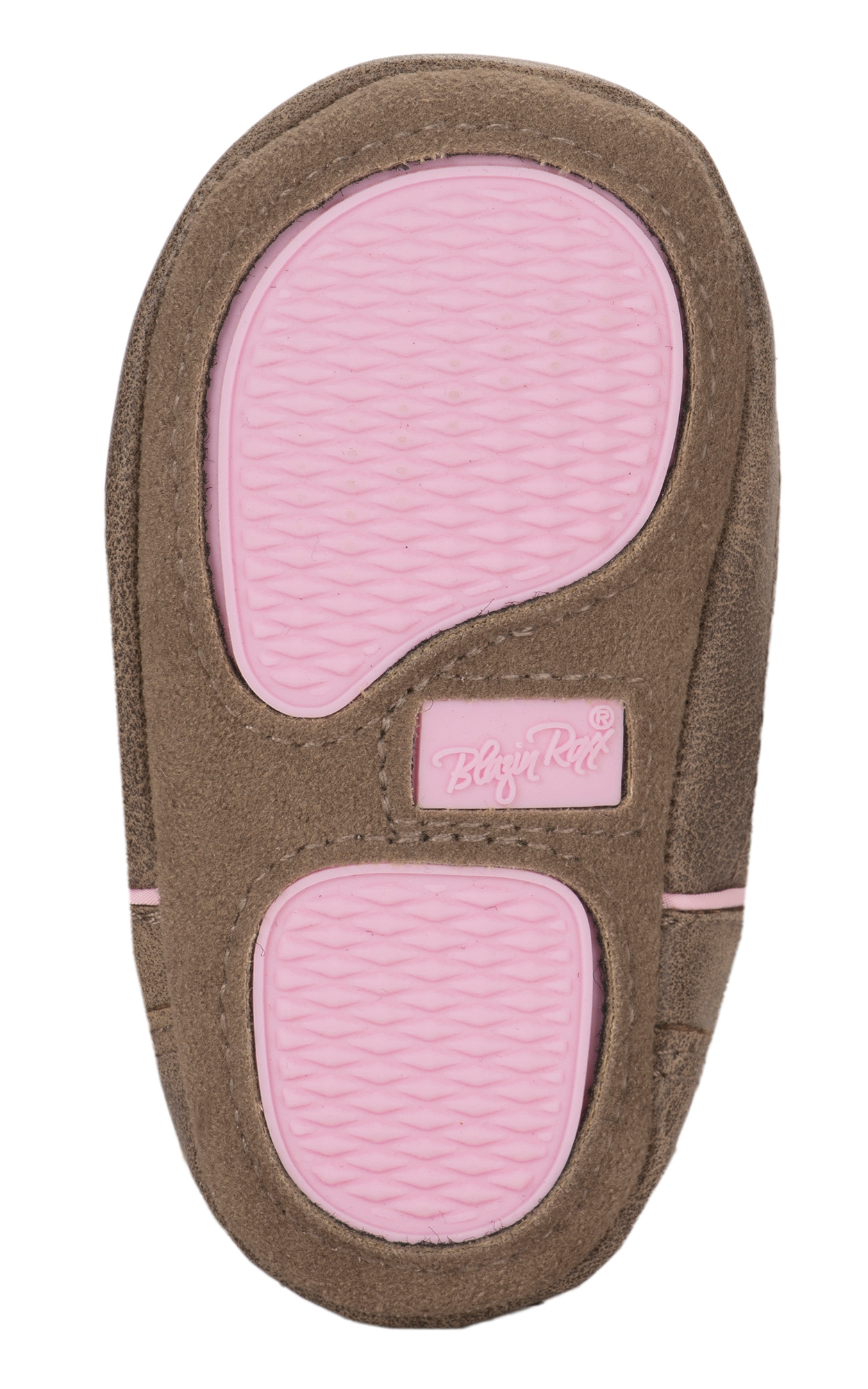 Blazin Roxx Infant Gracie Baby Bucker Tan with Pink Cross Embroidery Cowboy Boots - Image 1