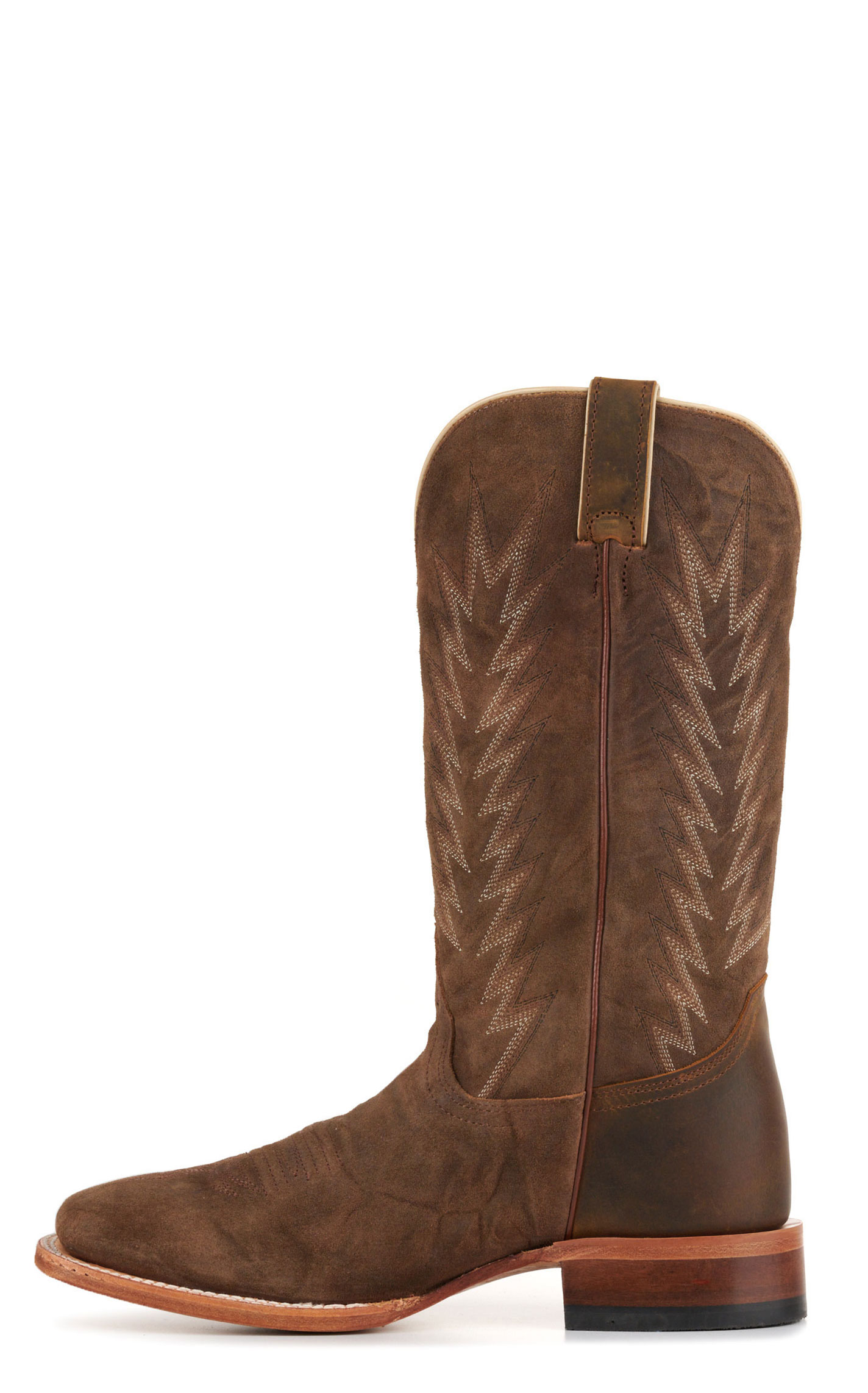 Justin Men's Hombre Clay Brown Roughout Wide Square Toe Cowboy Boots - Image 1
