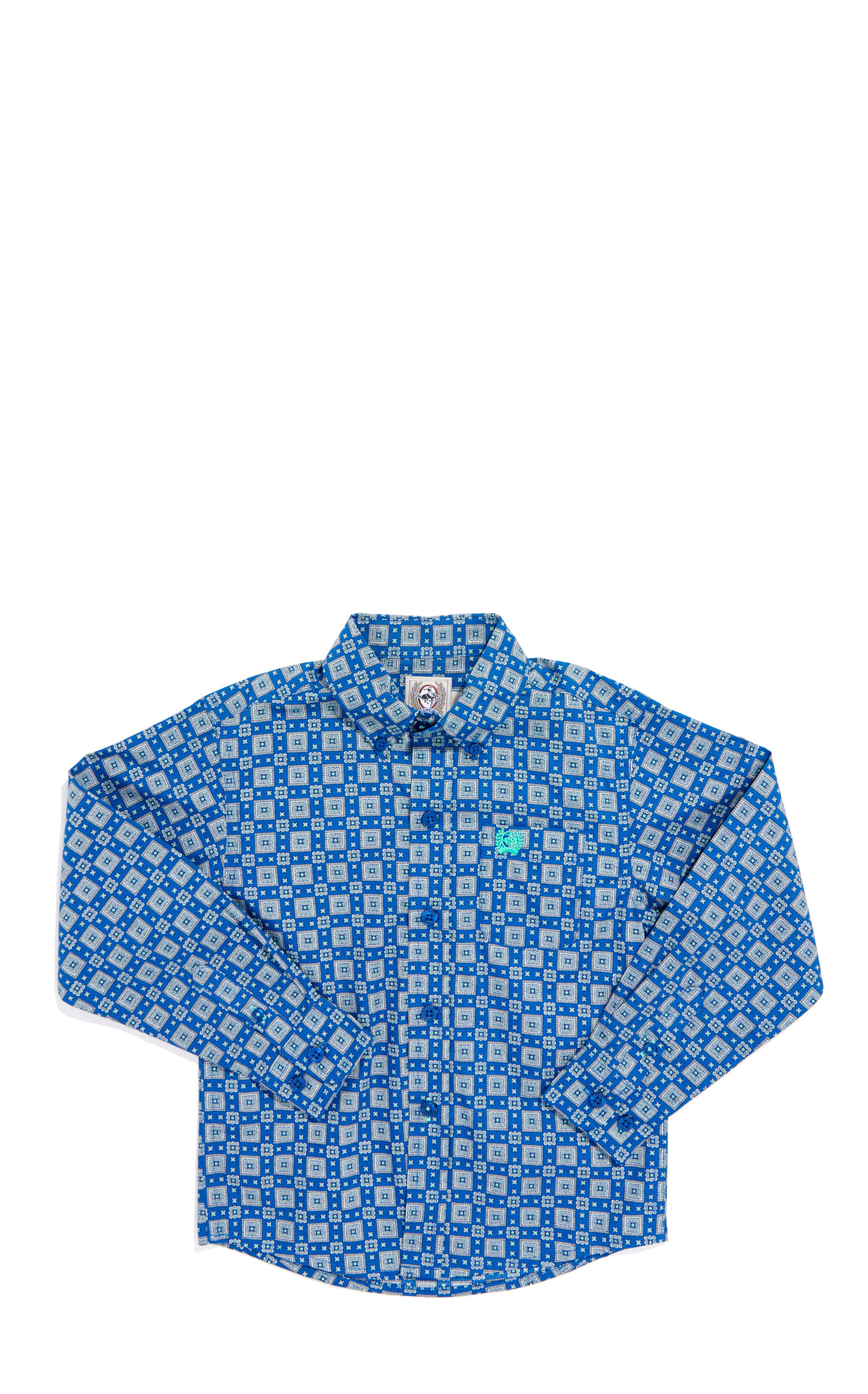 Cinch Boy's Royal Blue Toddler Boy's Geo Print Western Shirt - Image 1