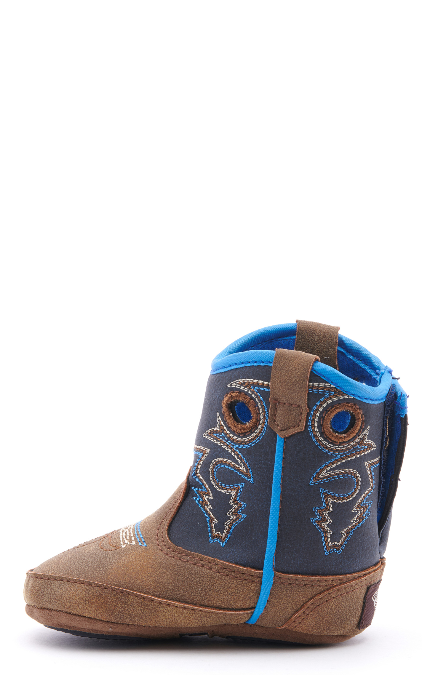 Twister Infant Baby Bucker Ben Brown and Navy Round Toe Cowboy Boots - Image 1
