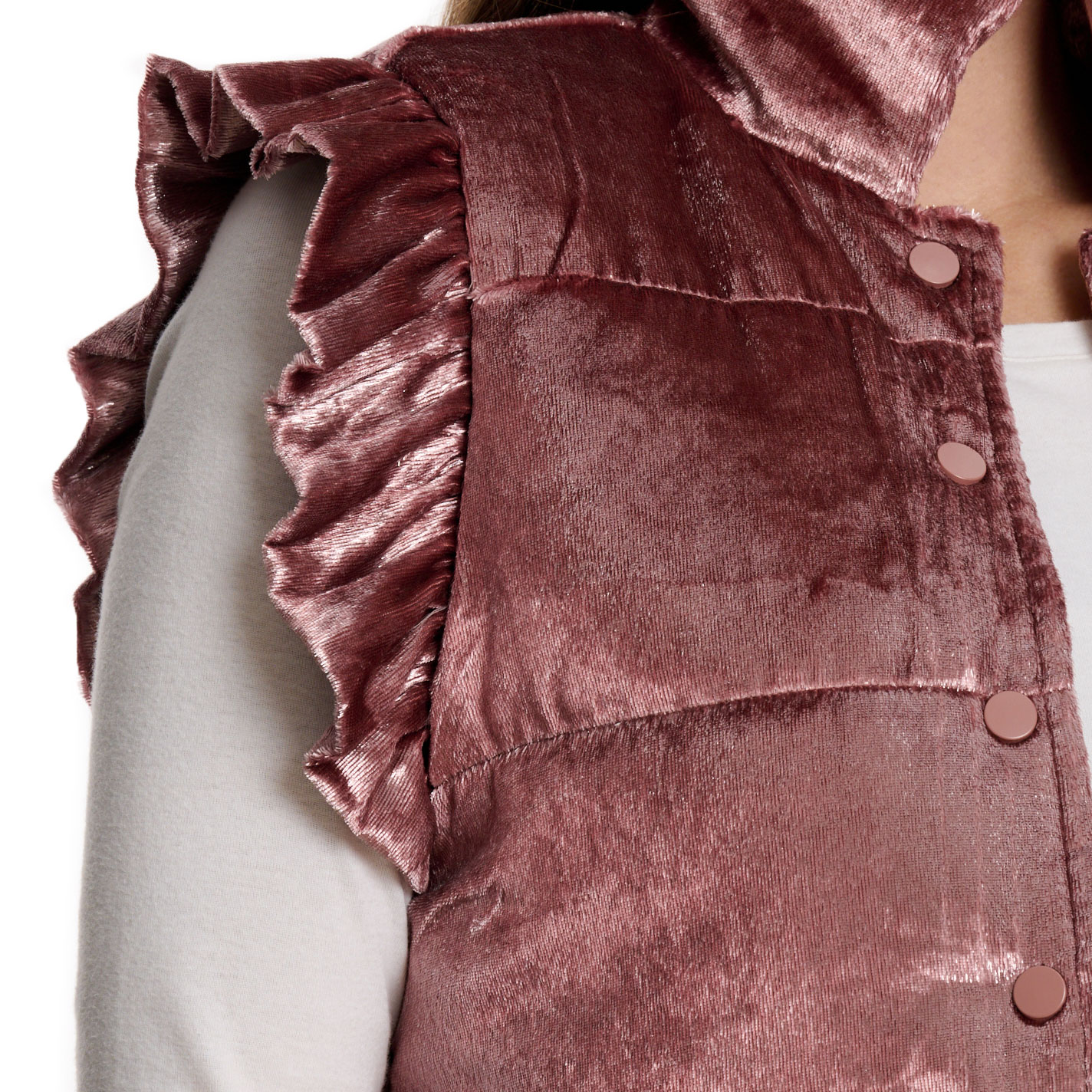 Grace & Emma Women's Pink Shiny Puffer Vest - Image 1
