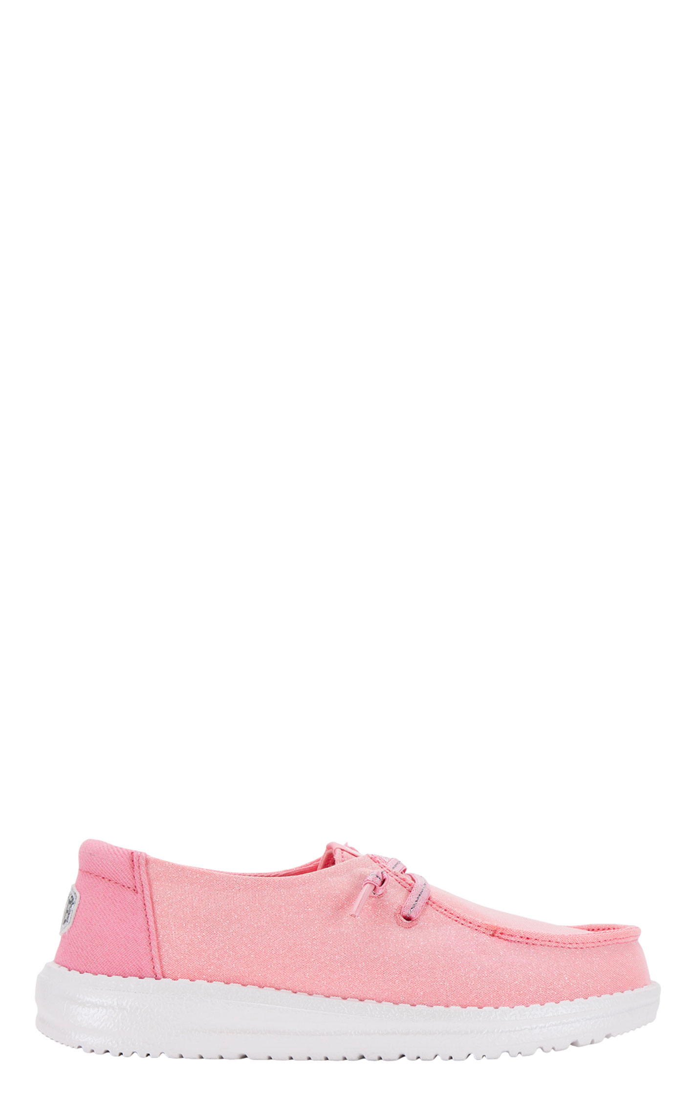 Hey Dude Youth Girl's Wendy Shimmery Pink Moc Toe Casual Shoes  - Image 1