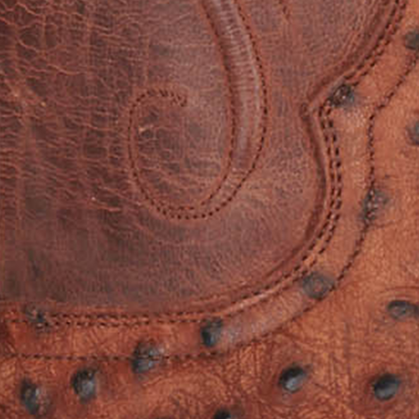 Cavender's Men's Almond Ostrich Print Round Toe Cowboy Boots - Image 1