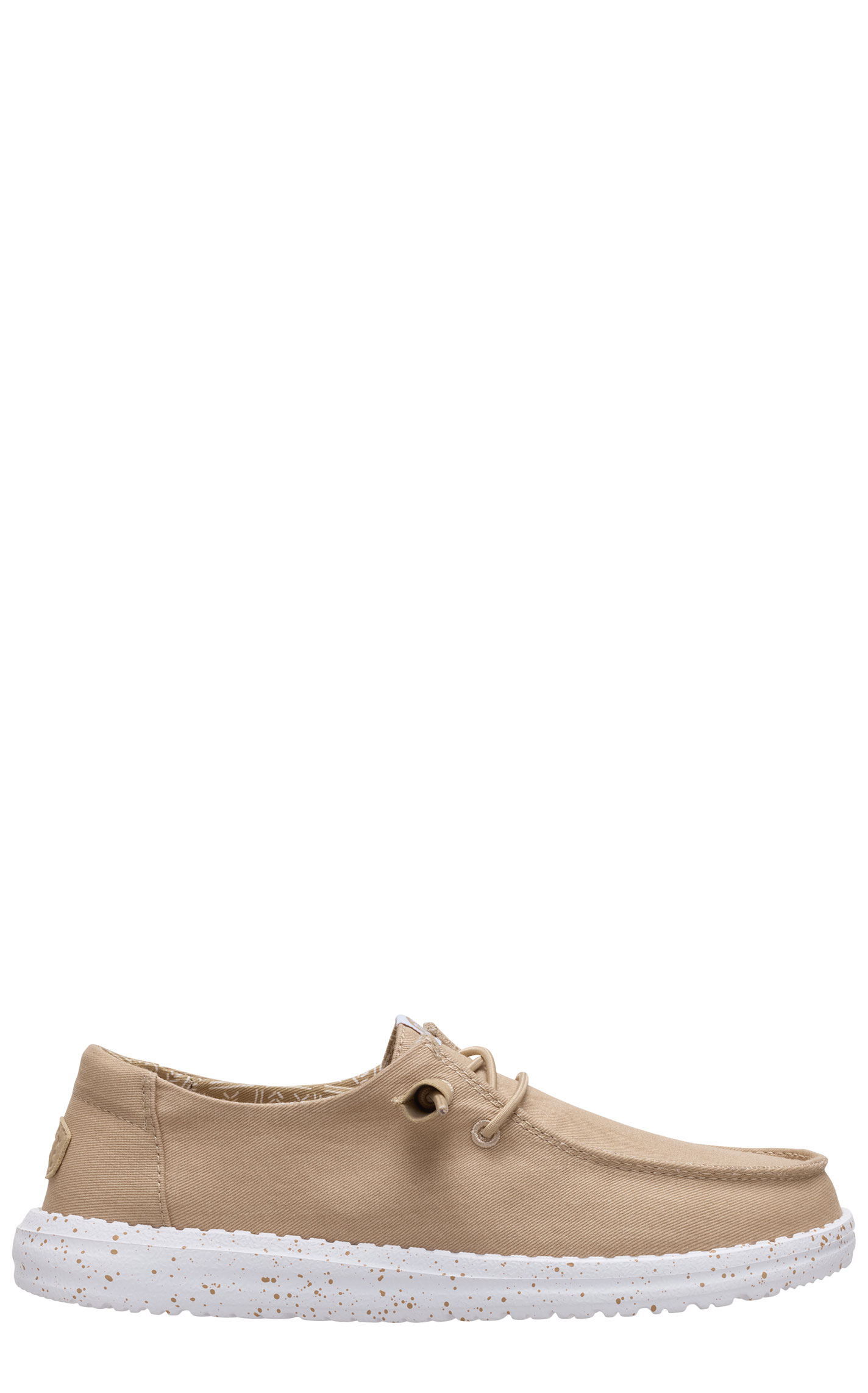 Hey Dude Women's Wendy Stretch Canvas Neutral Lace Moc Toe Shoes - Image 1