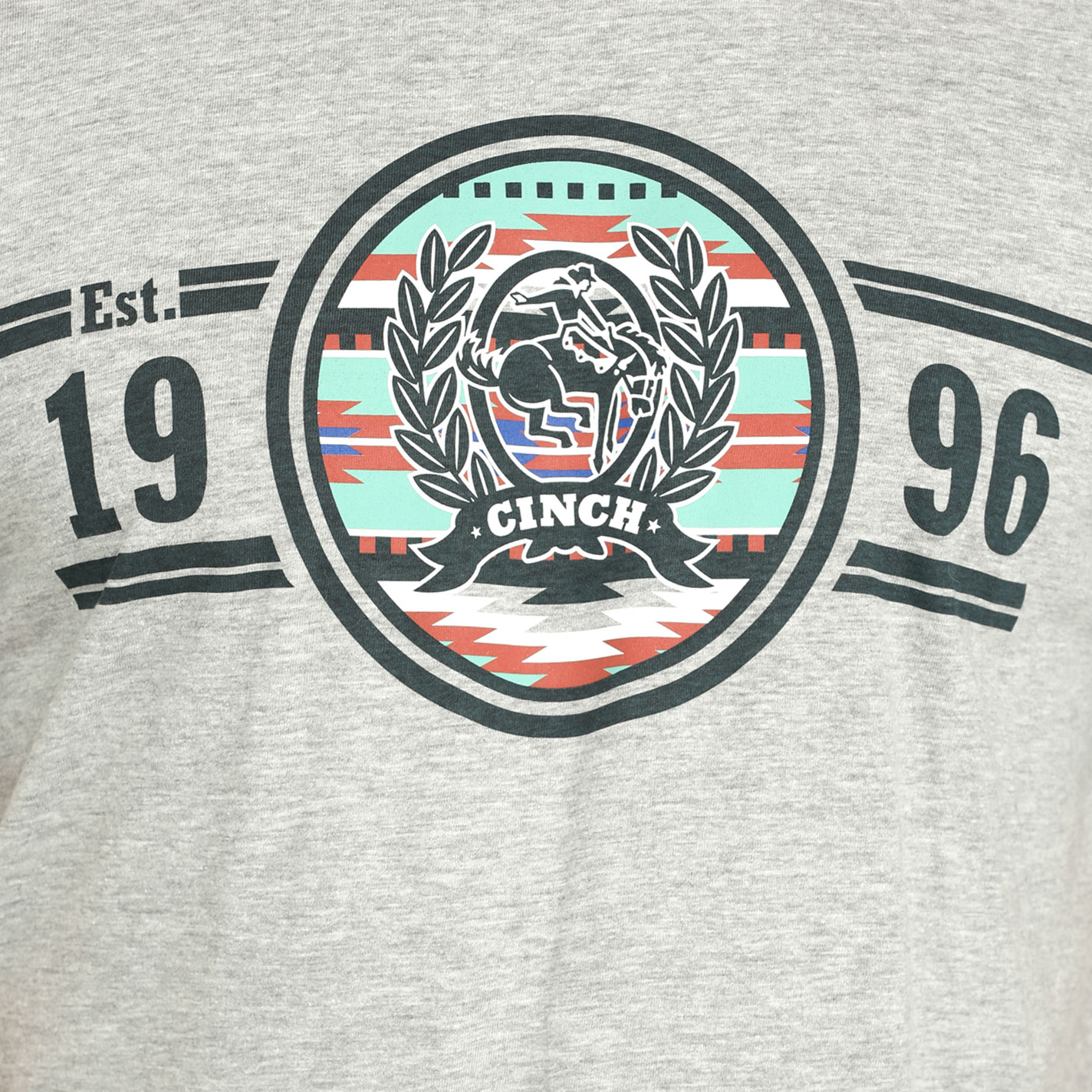 Cinch Men's Gray Cinch 1996 Graphic T-Shirt - Image 1